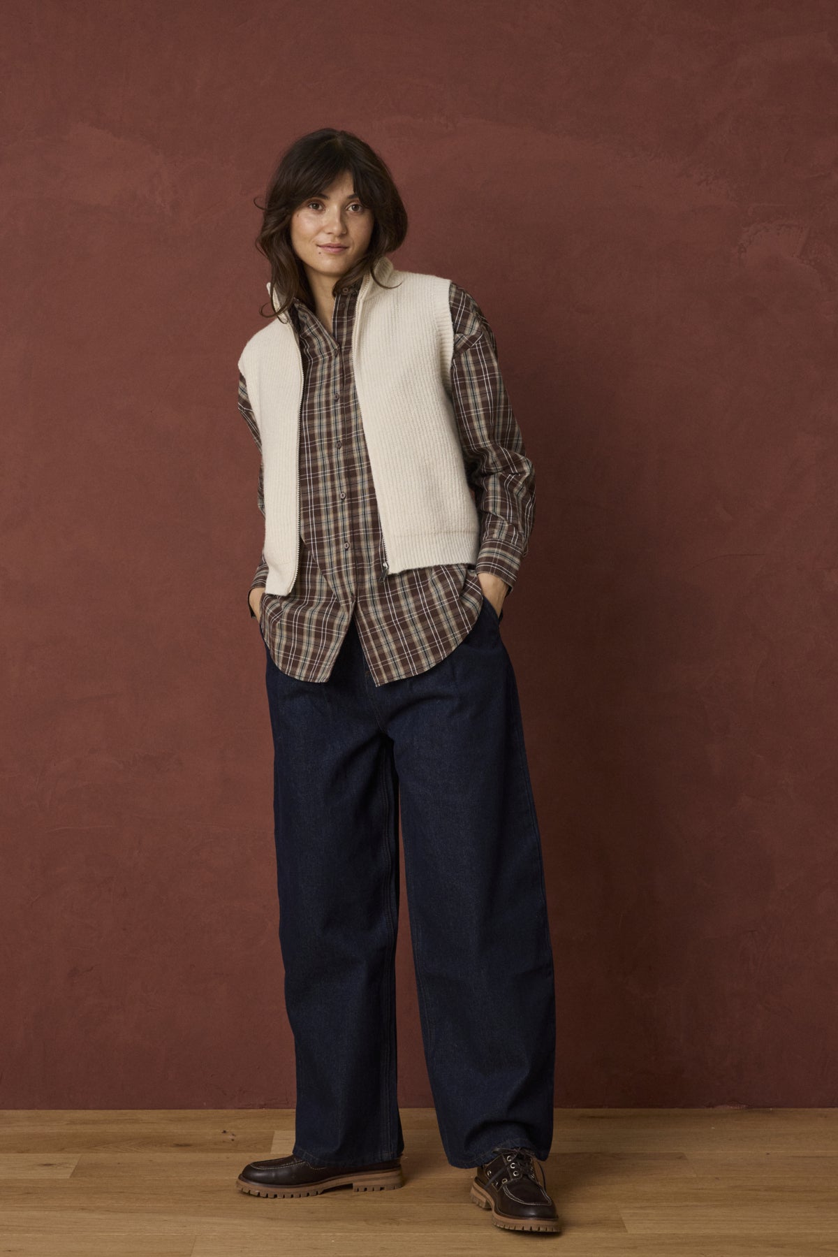 Fransa- Vinea Zippered Waistcoat in Whisper White