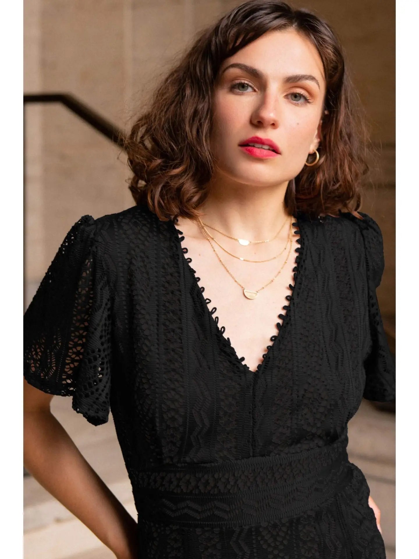 Annick- Bonnie Stretch Crochet Midi Dress