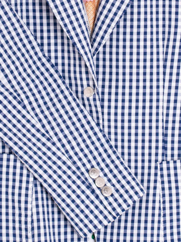 Vilagallo- Hillary Blazer in Blue and White Gingham