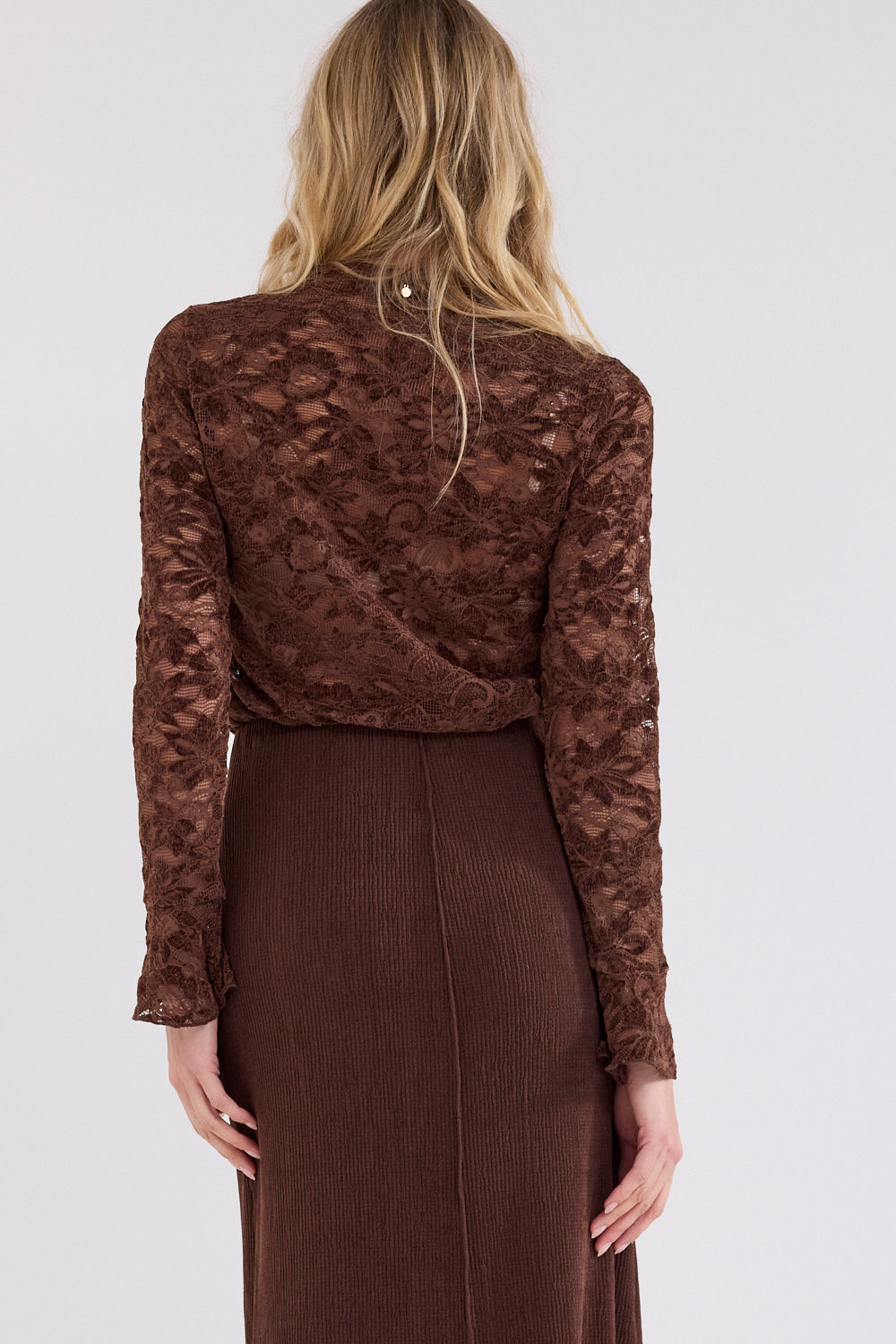 Tramontana- Velvet Stretch Lace Top