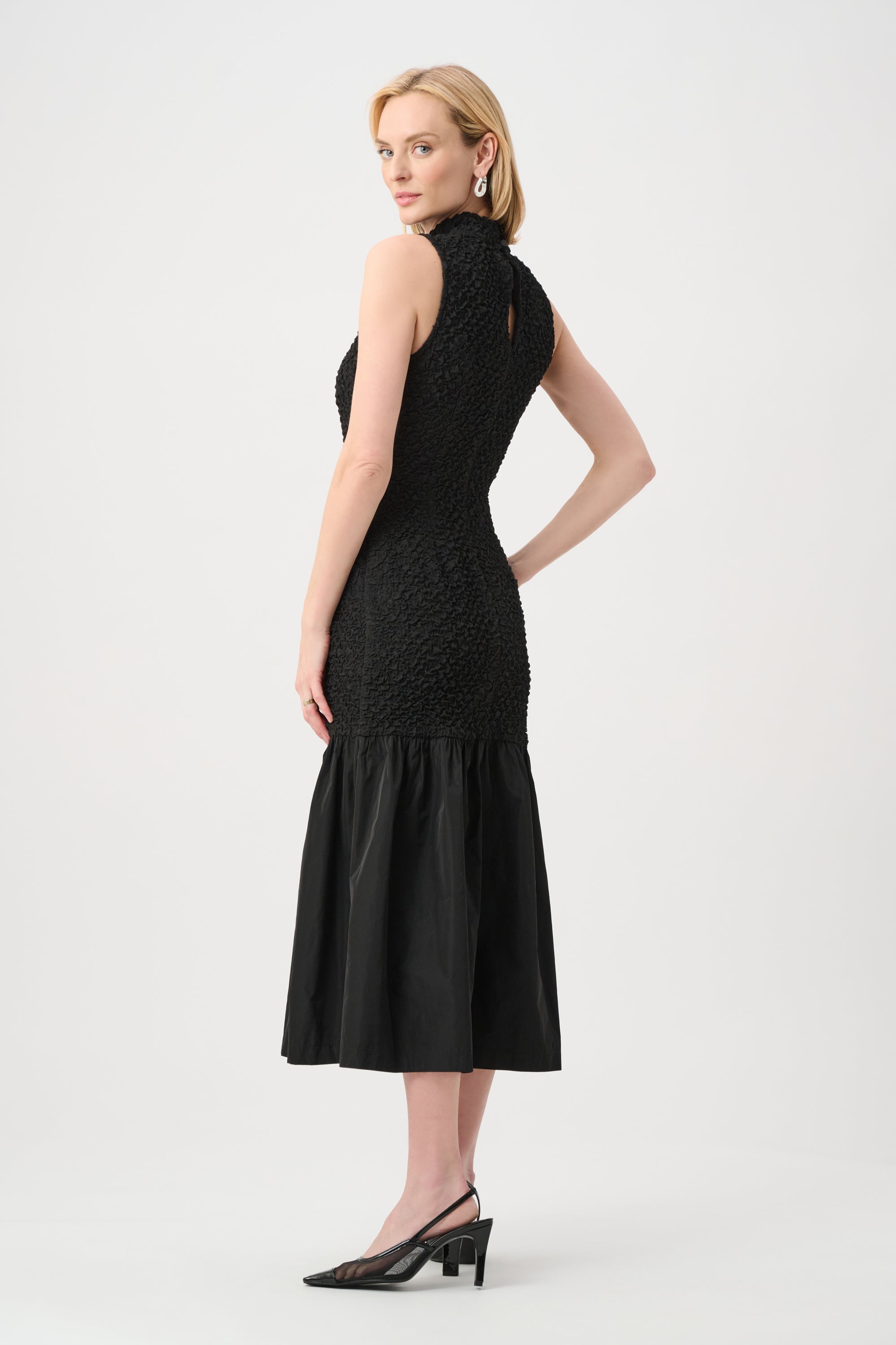 joseph ribkoff black lace dress Joseph Ribkoff Black Sequins Lace Sleeveless Dress Style 243715