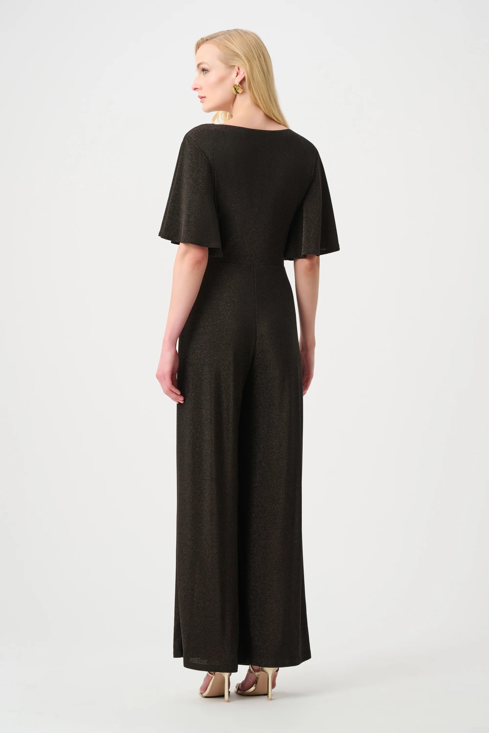 Joseph Ribkoff- Sparkle Knit Wide Leg Wrap in Bronze