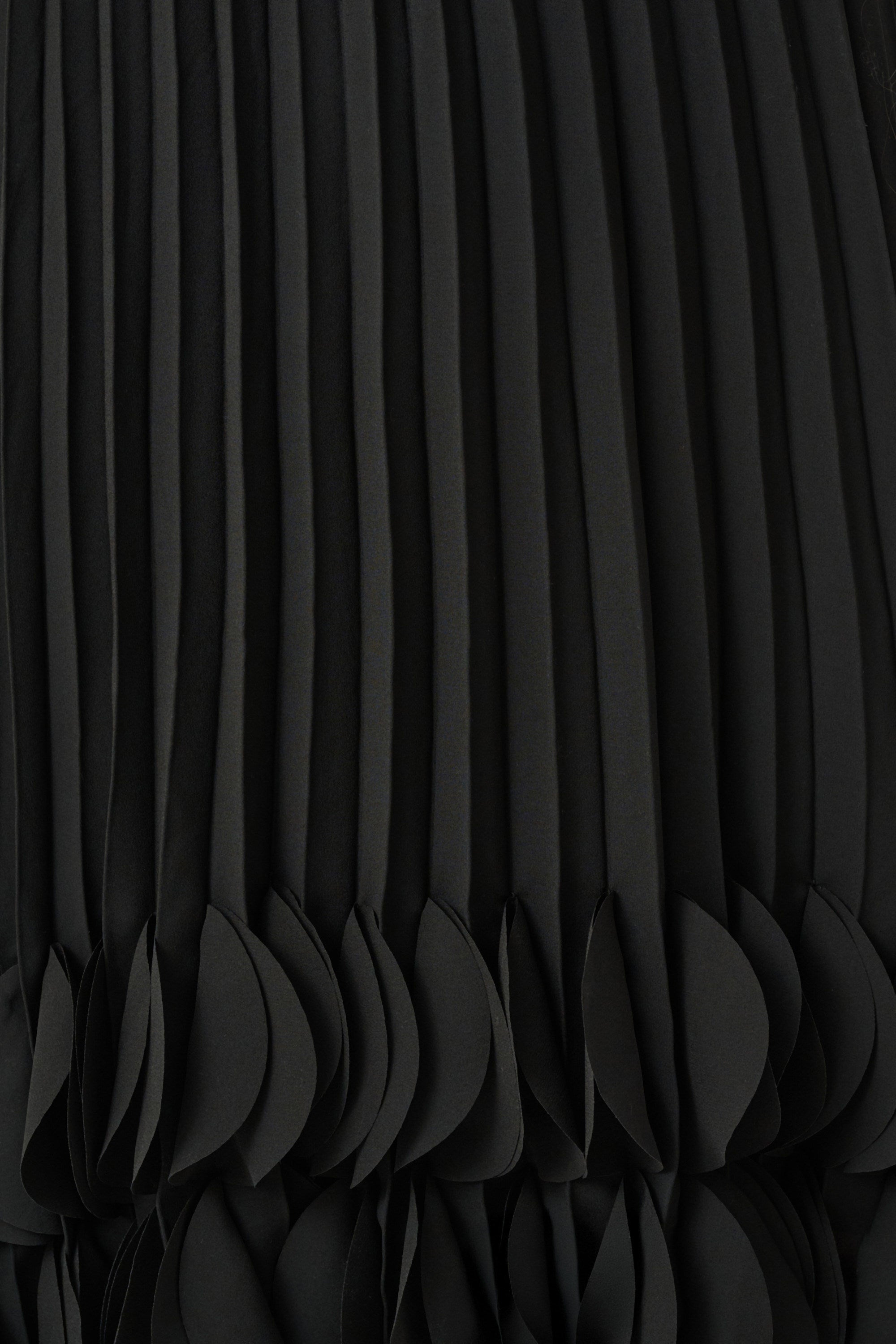 Joseph Ribkoff- Pleated Georgette Embellished A-Line Dress in Black