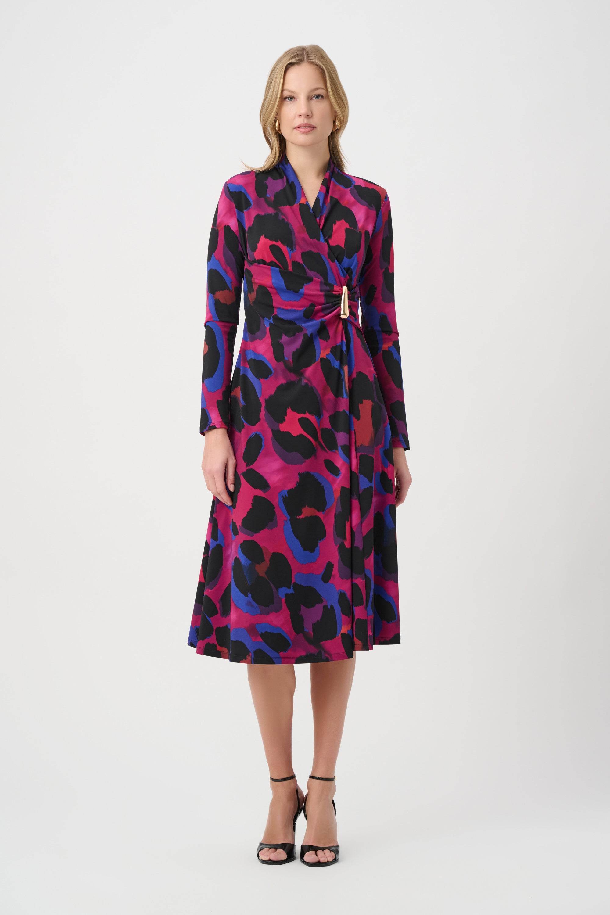 Joseph Ribkoff- Animal Print Flowy Wrap Dress