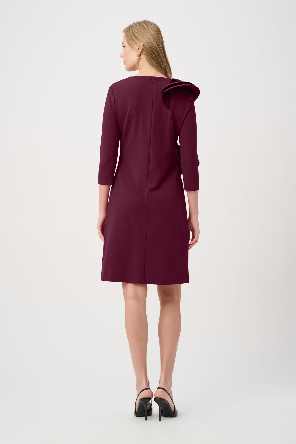 Joseph Ribkoff- Statement Ruffle A-Line Dress in Elderberry