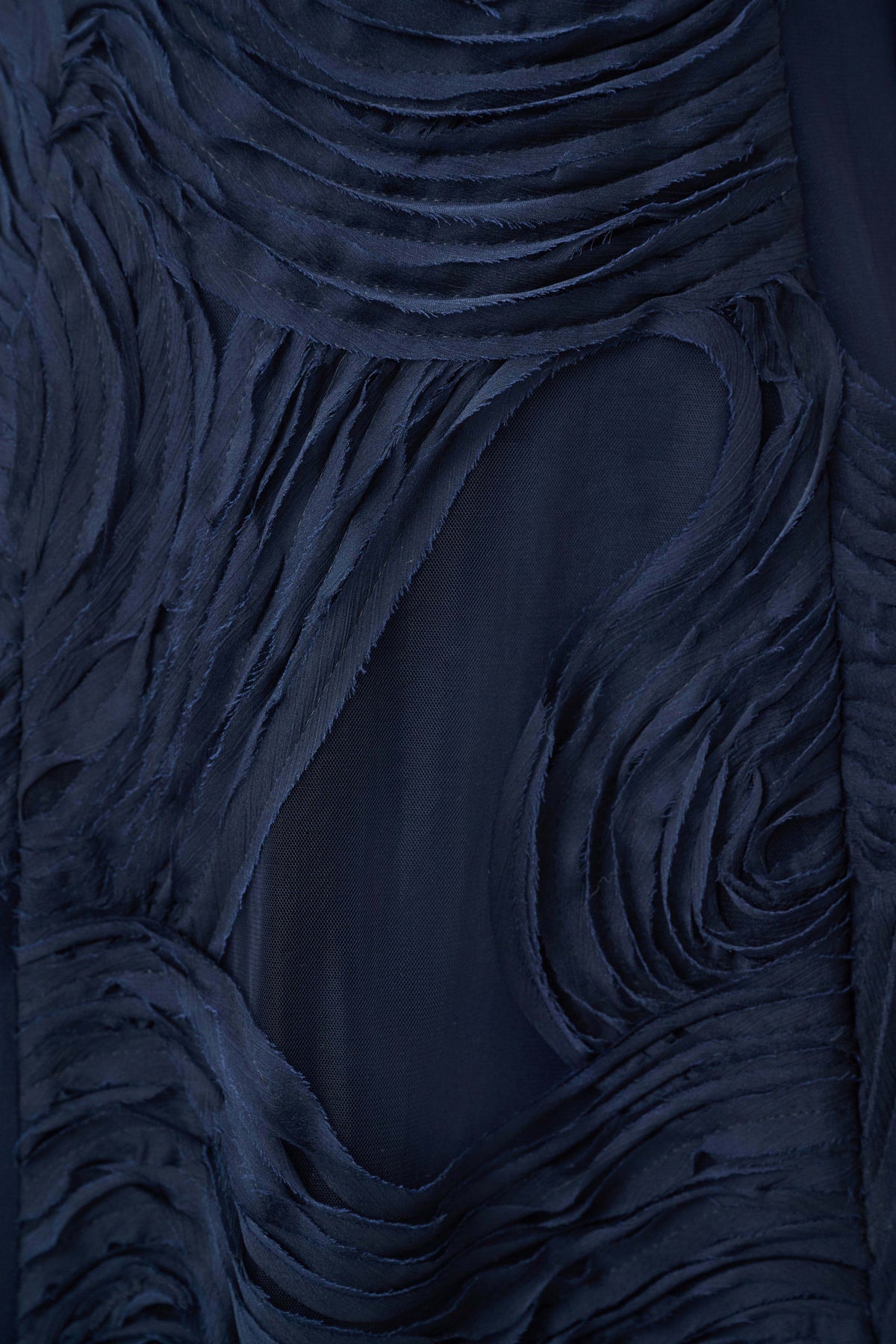 Joseph Ribkoff- Embroideered Swirl Fit & Flare Dress in Midnight Blue