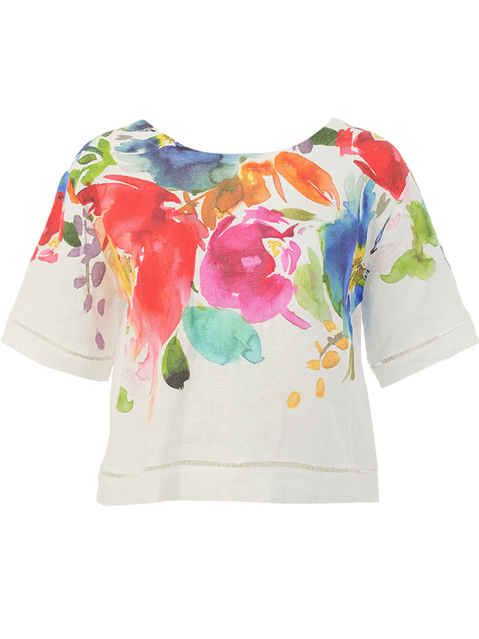 Dolcezza- Floral Linen Blouse