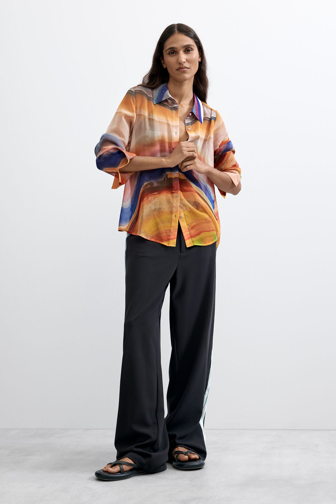 Desigual- Printed Long Sleeve Blouse