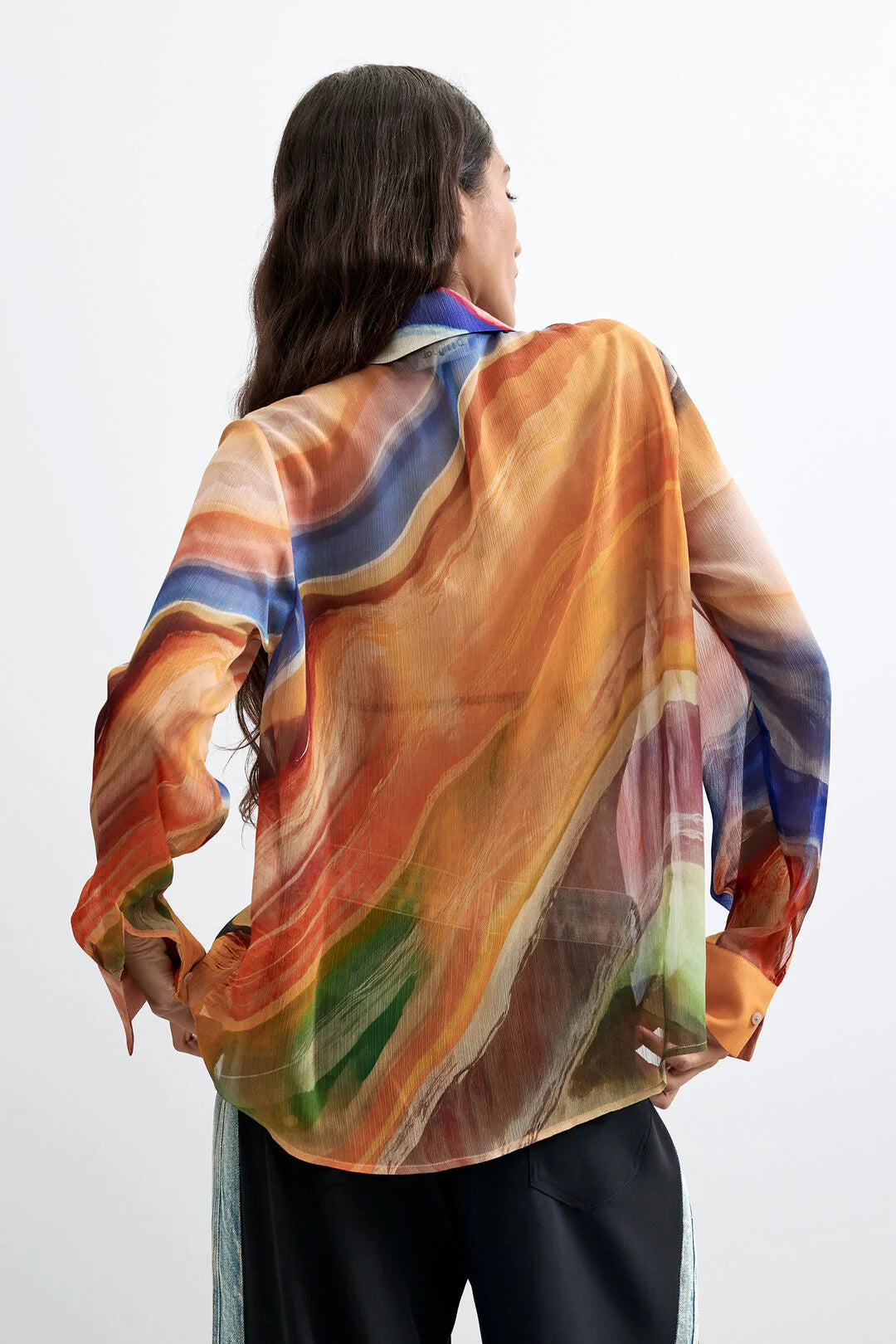 Desigual- Printed Long Sleeve Blouse