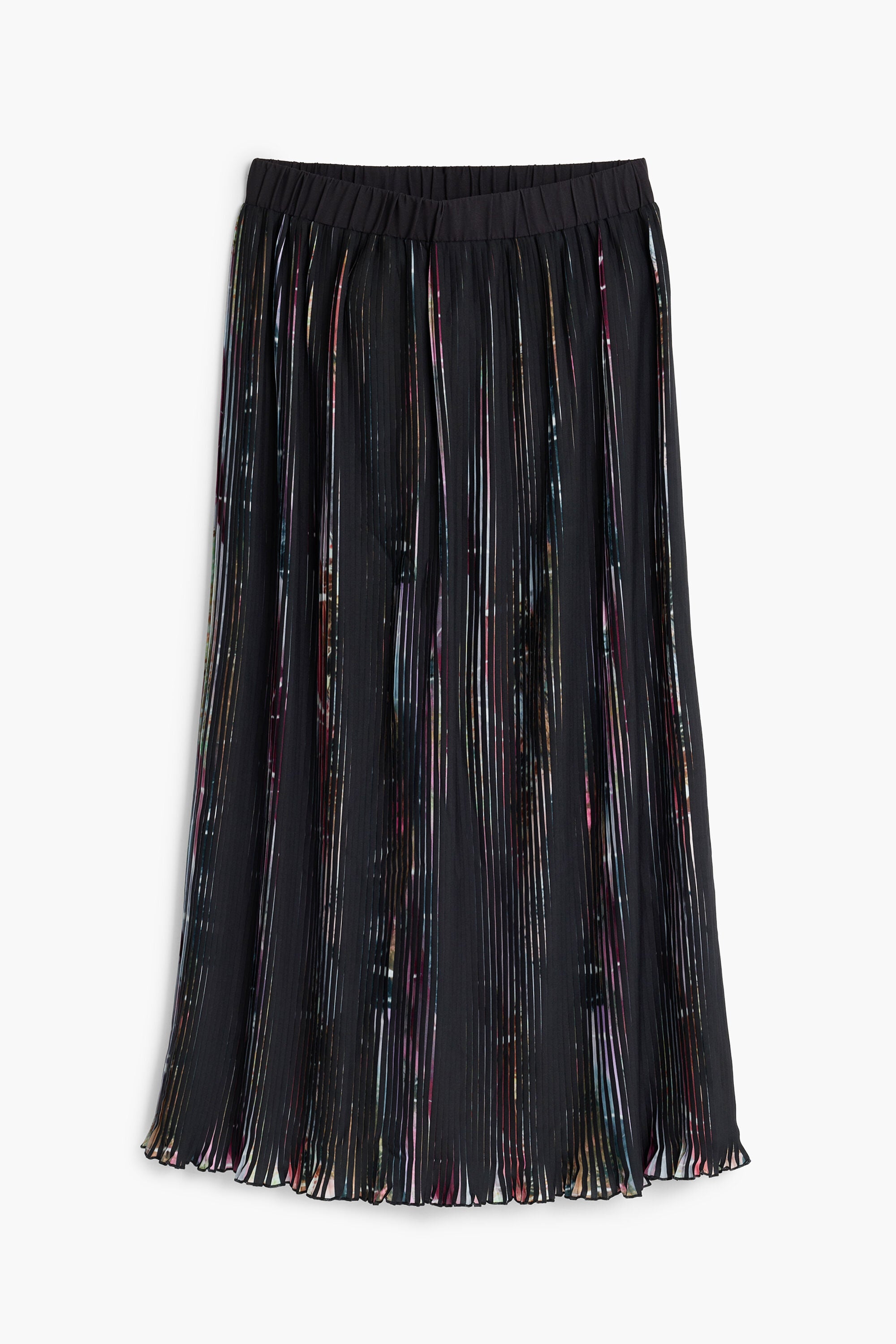 Desigual- Floral Midi Pleated Skirt in Black