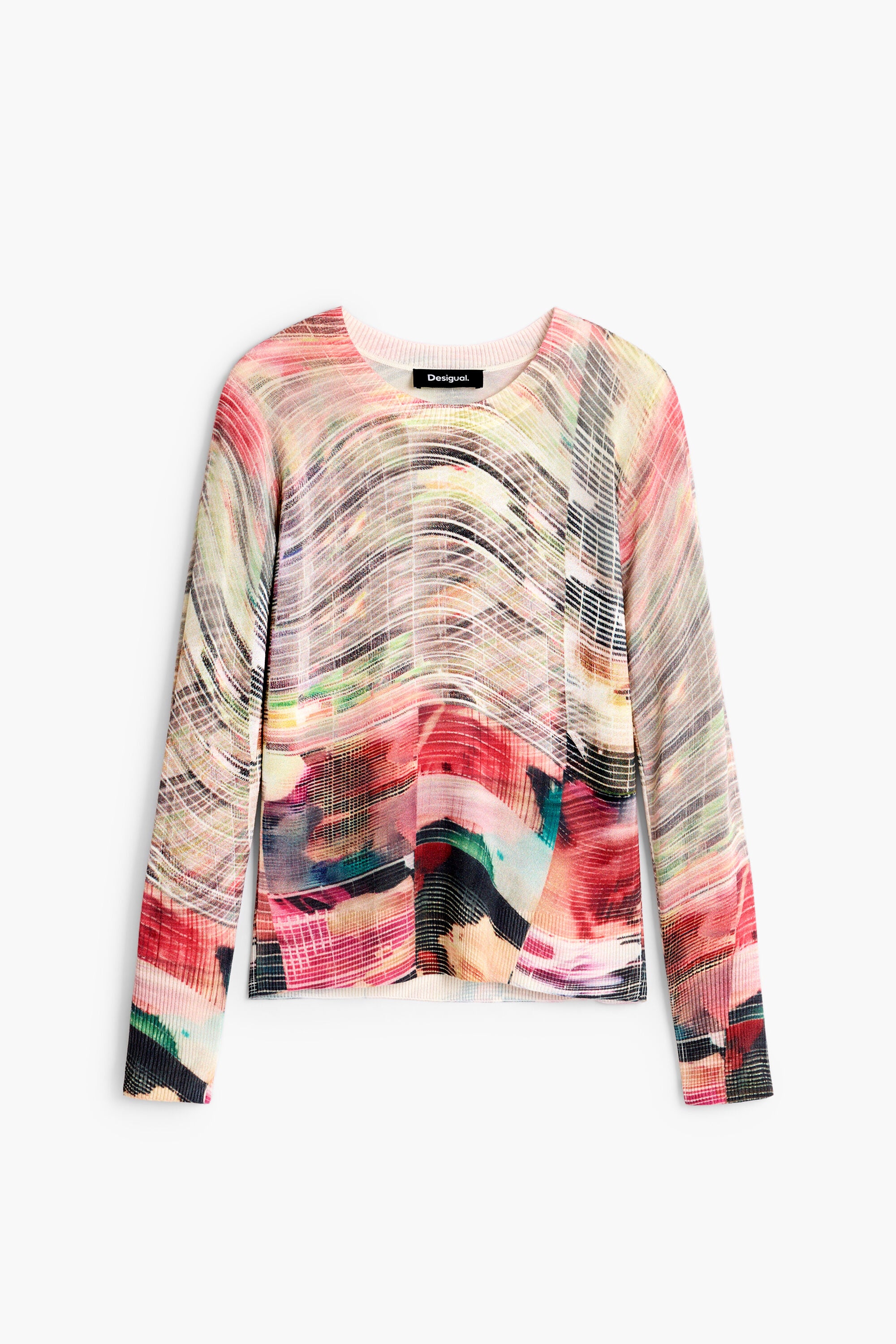 Desigual- Thin Printed Sweater in Pink