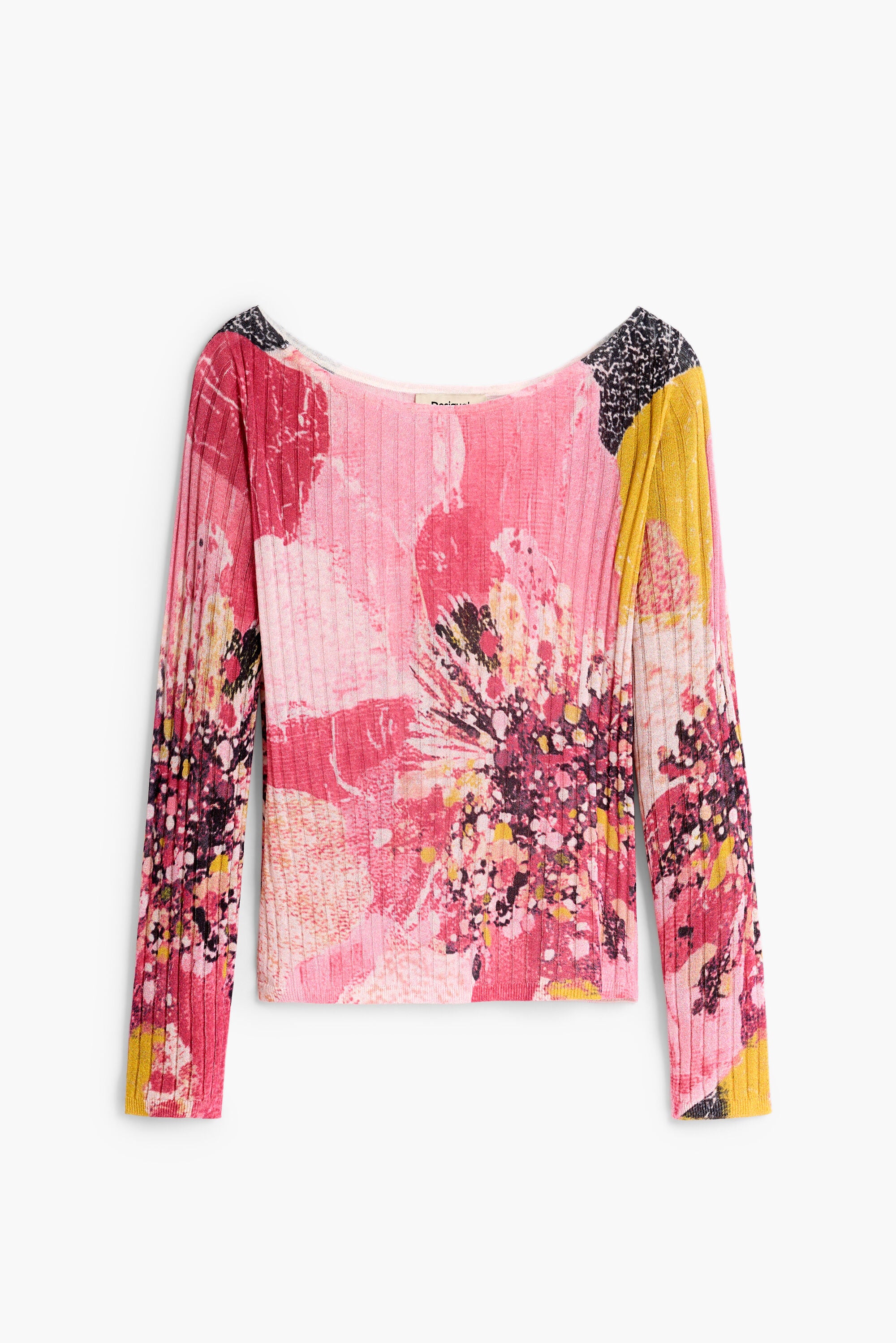 Desigual- Floral Printed Sweater in Pink