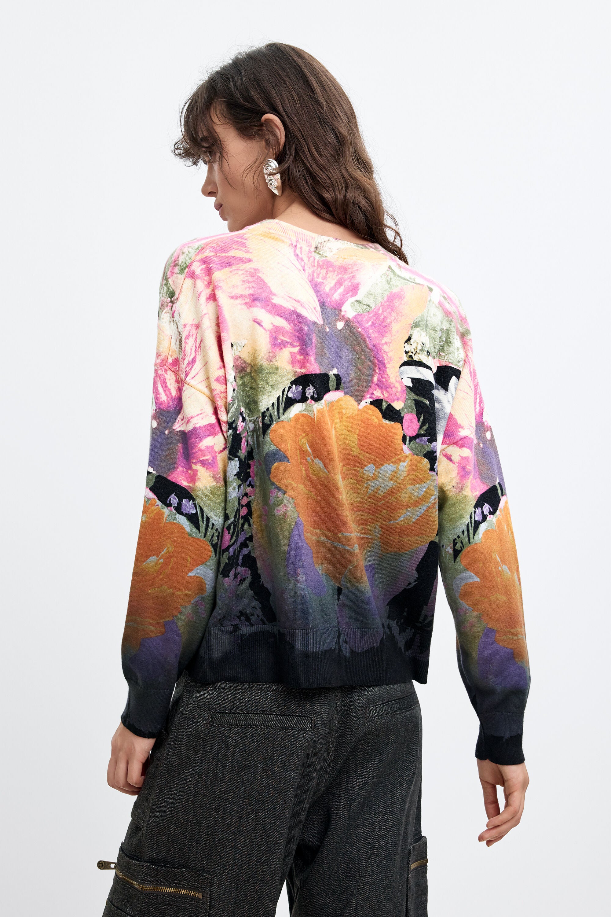 Desigual- Lacroix Printed Sweater in Black