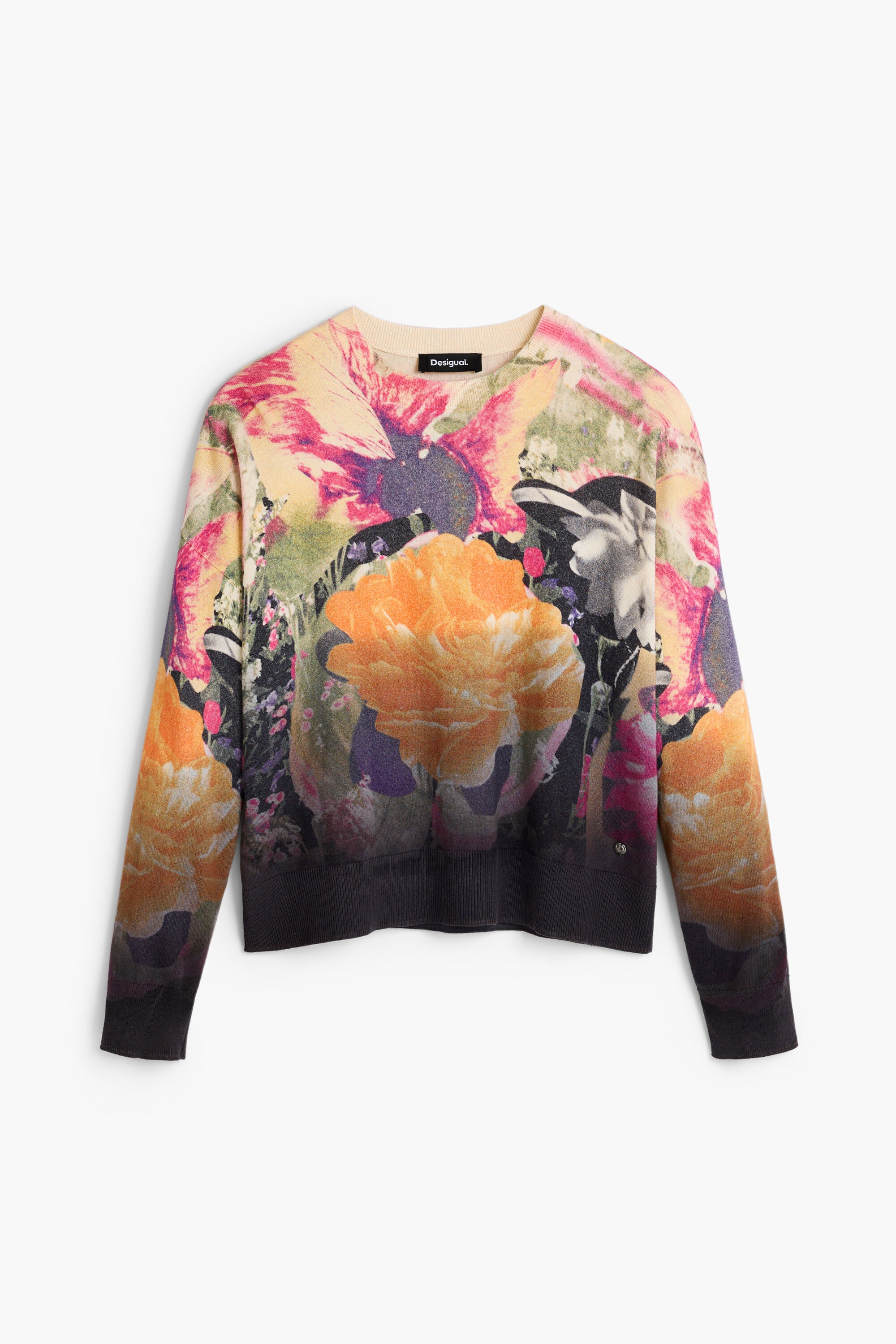 Desigual- Lacroix Printed Sweater in Black