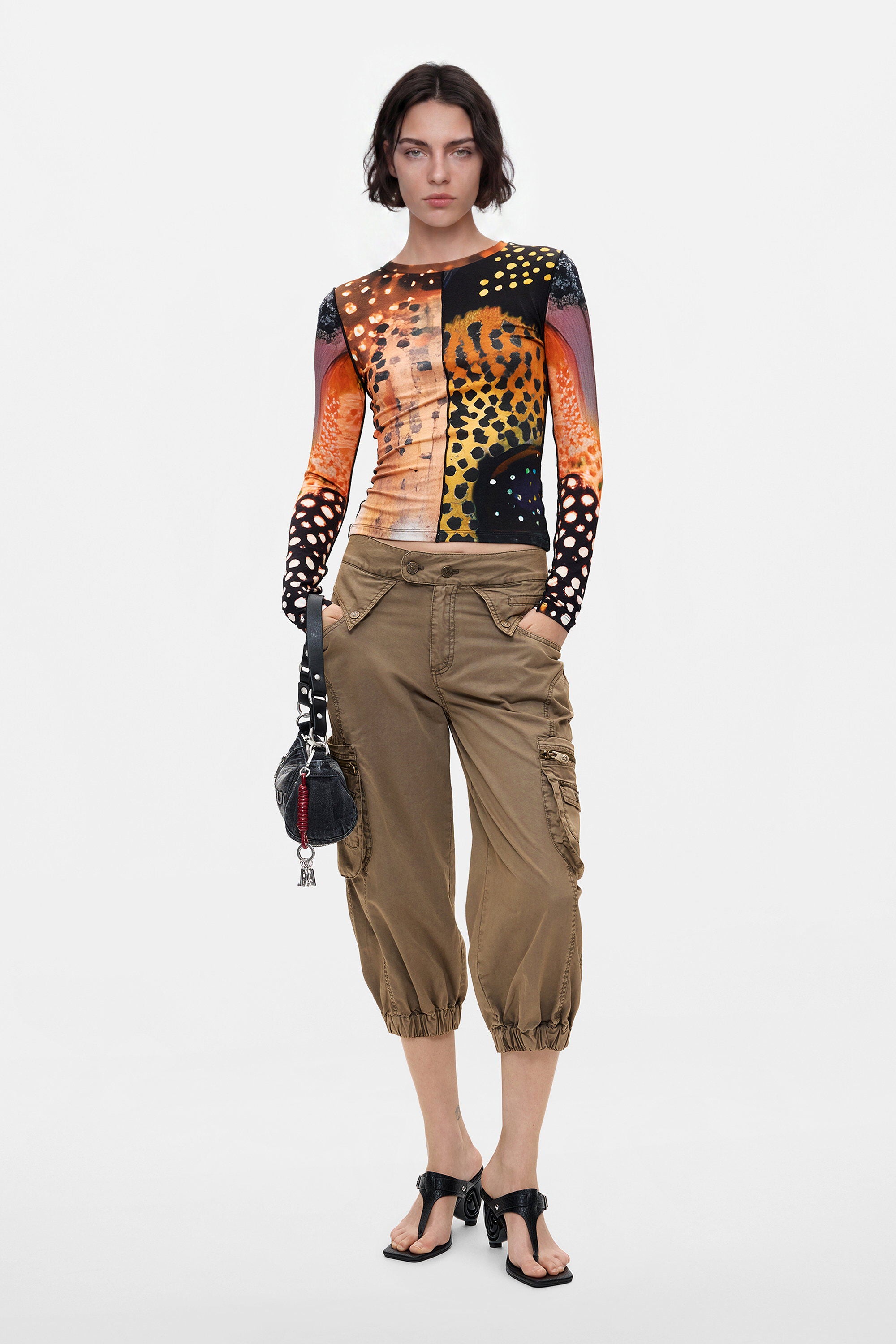 Desigual- Printed Long Sleeve T-Shirt in Tutti Frutti