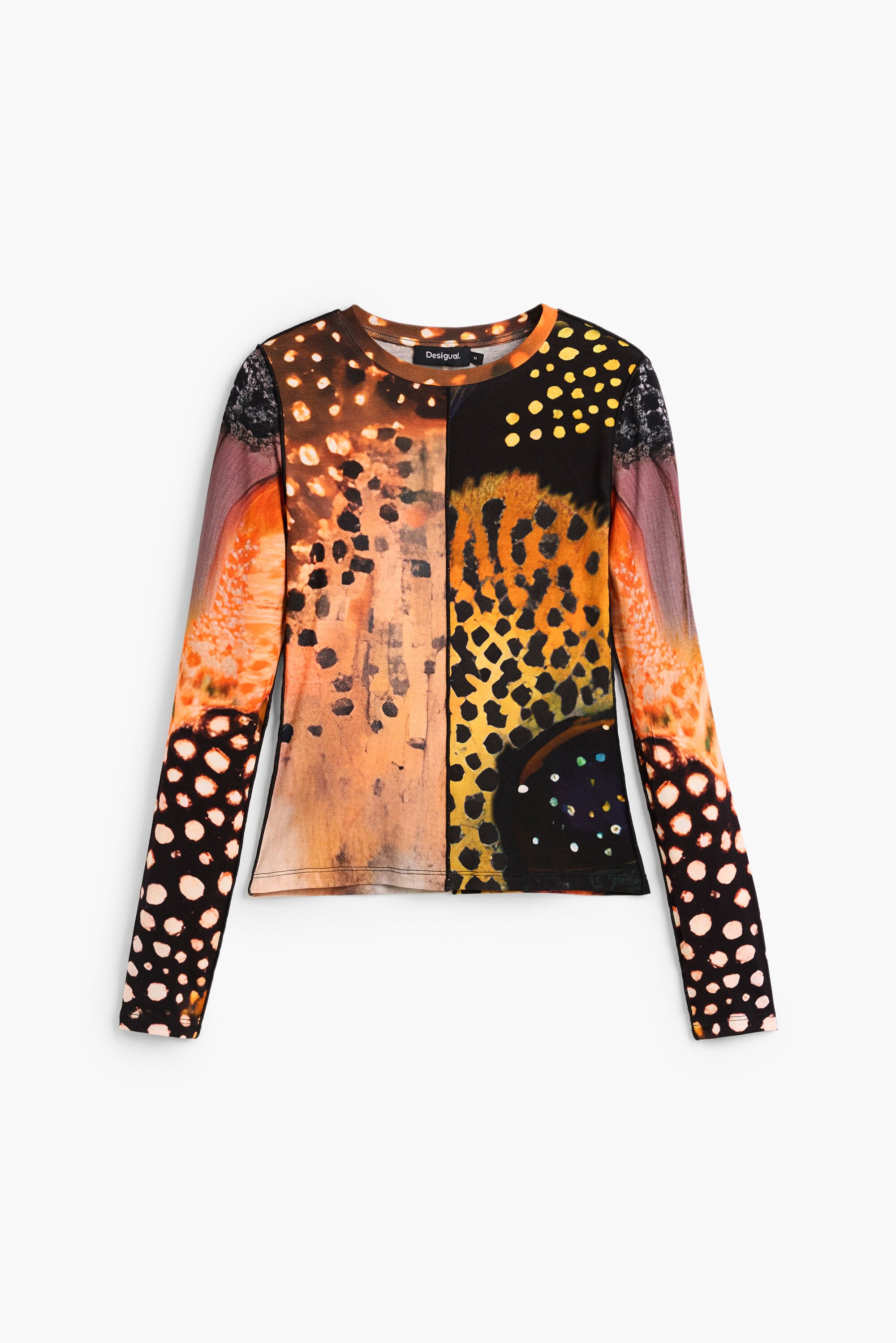 Desigual- Printed Long Sleeve T-Shirt in Tutti Frutti