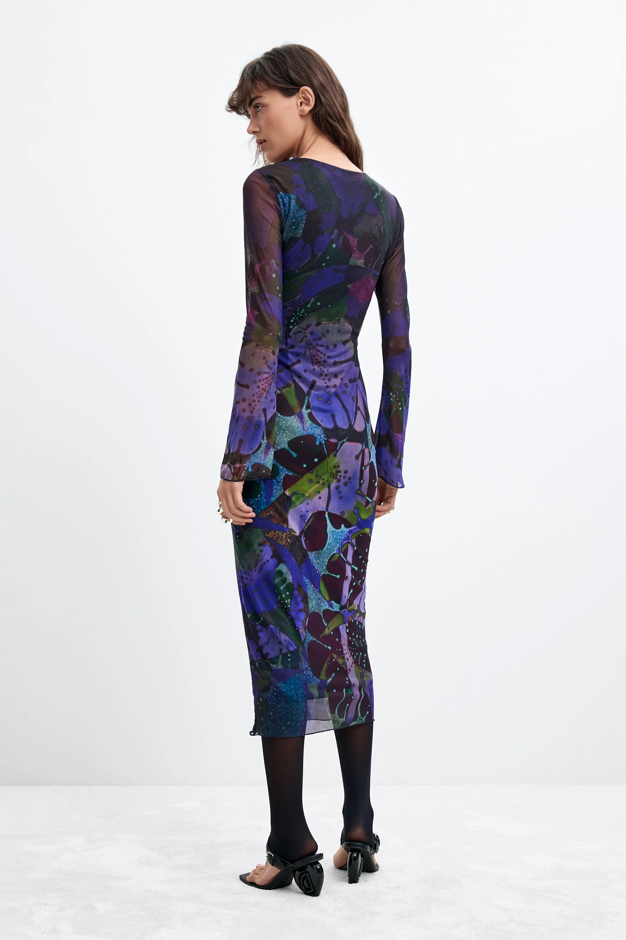 Desigual- Printed tulle dress M. C. Lacroix in Space Blue