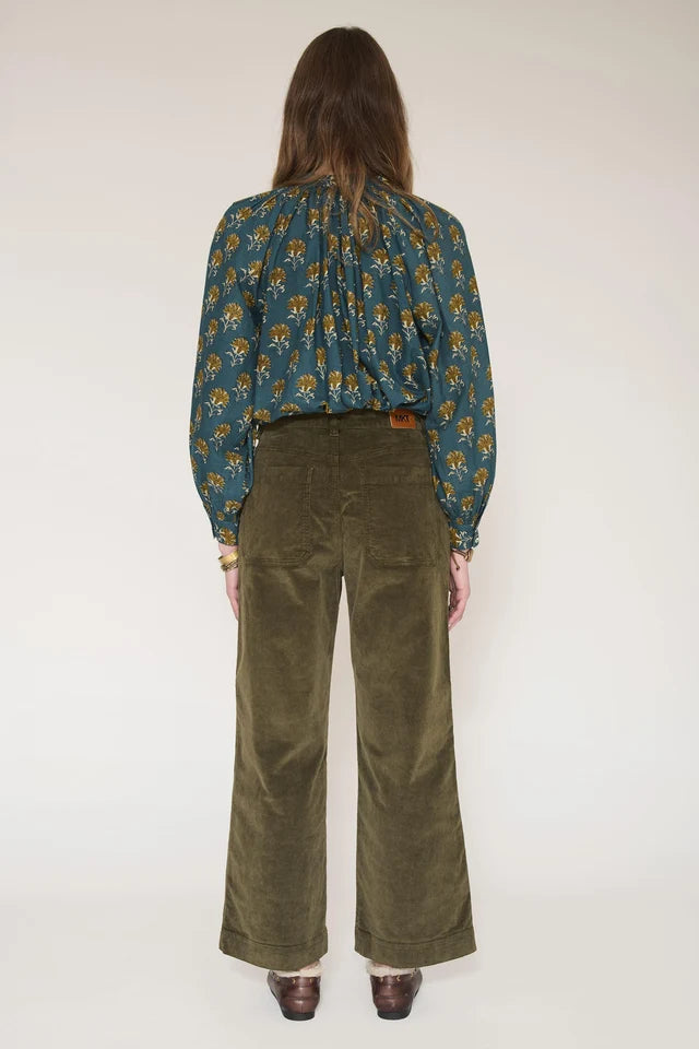 MKT Studio- The Frida Velvet Pant in Kaki