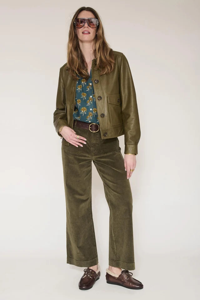 MKT Studio- The Frida Velvet Pant in Kaki