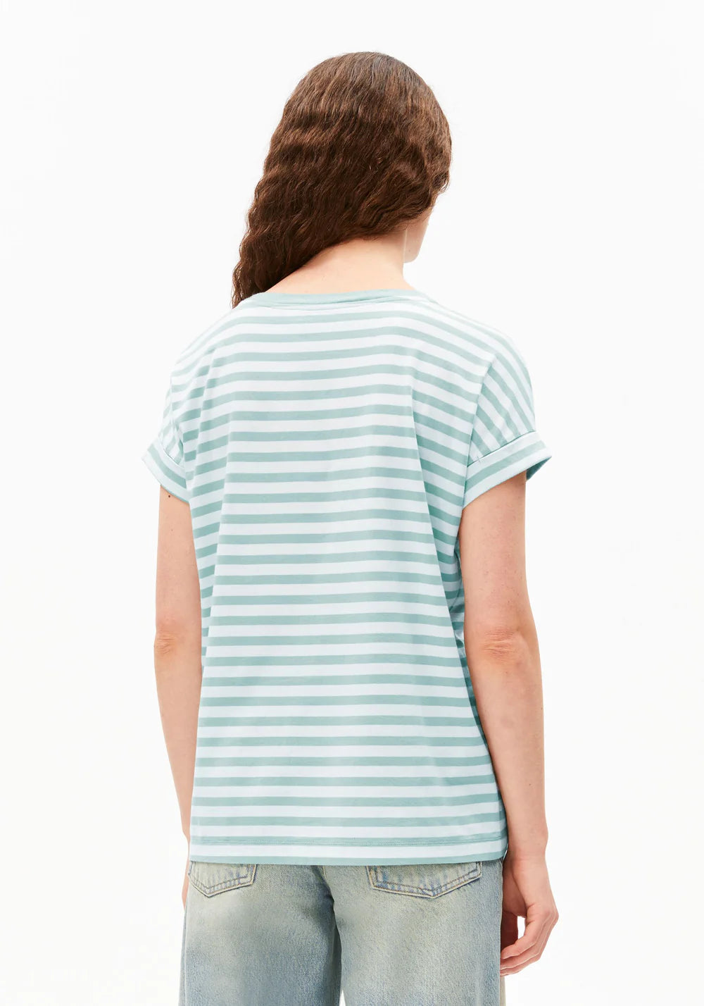 Armed Angels- Idaara Stripe T-Shirt in White Foam