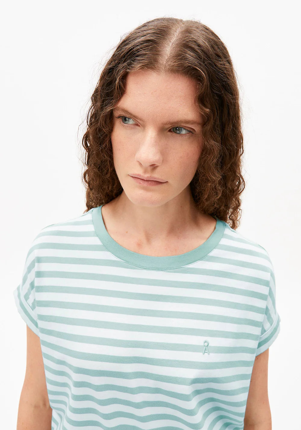 Armed Angels- Idaara Stripe T-Shirt in White Foam