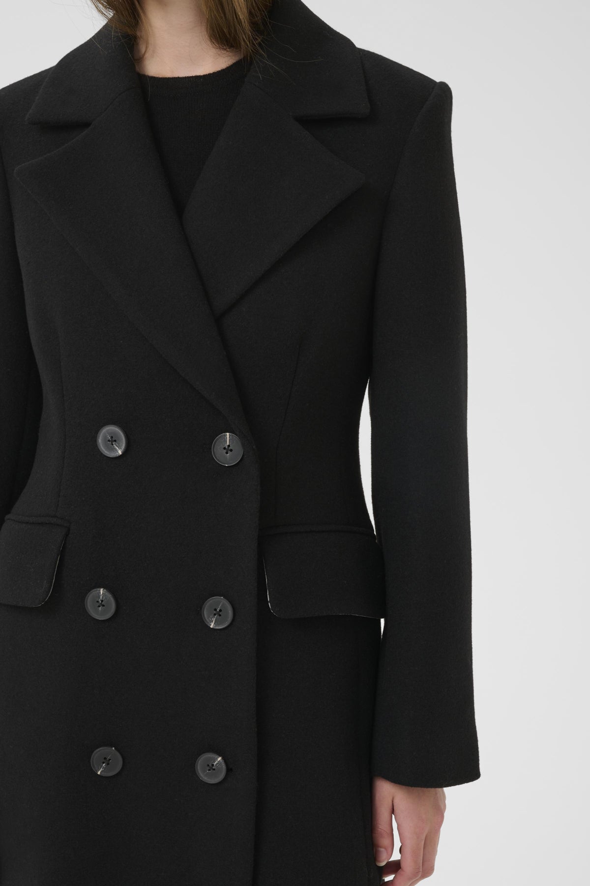 InWear- Thora Lapel Coat in Black
