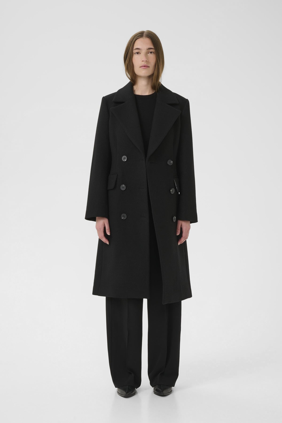 InWear- Thora Lapel Coat in Black