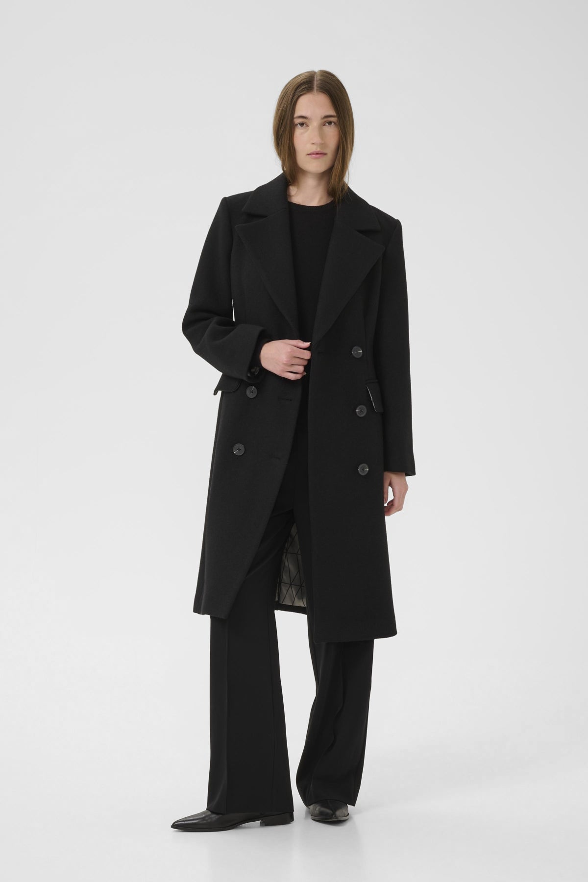 InWear- Thora Lapel Coat in Black
