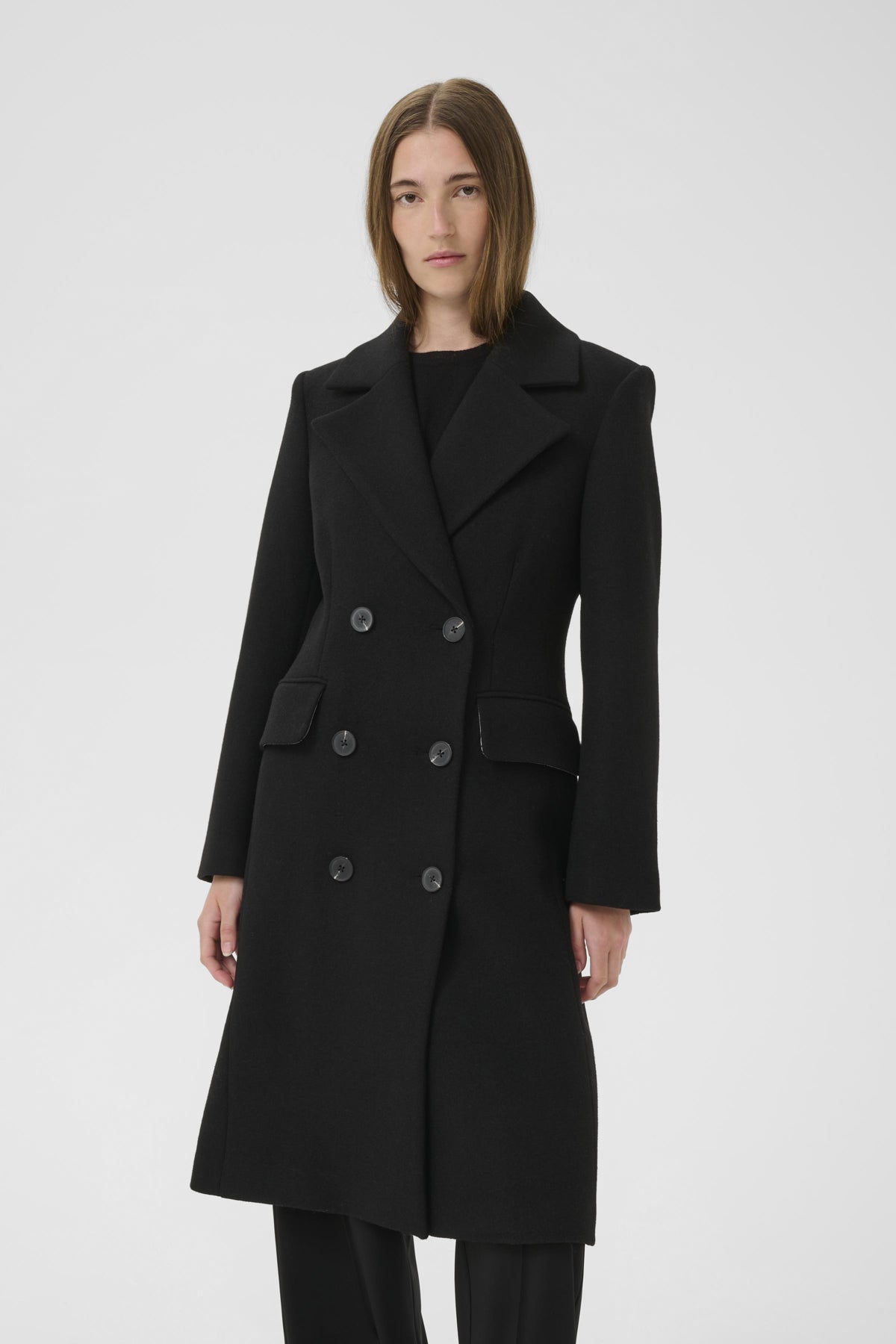 InWear- Thora Lapel Coat in Black