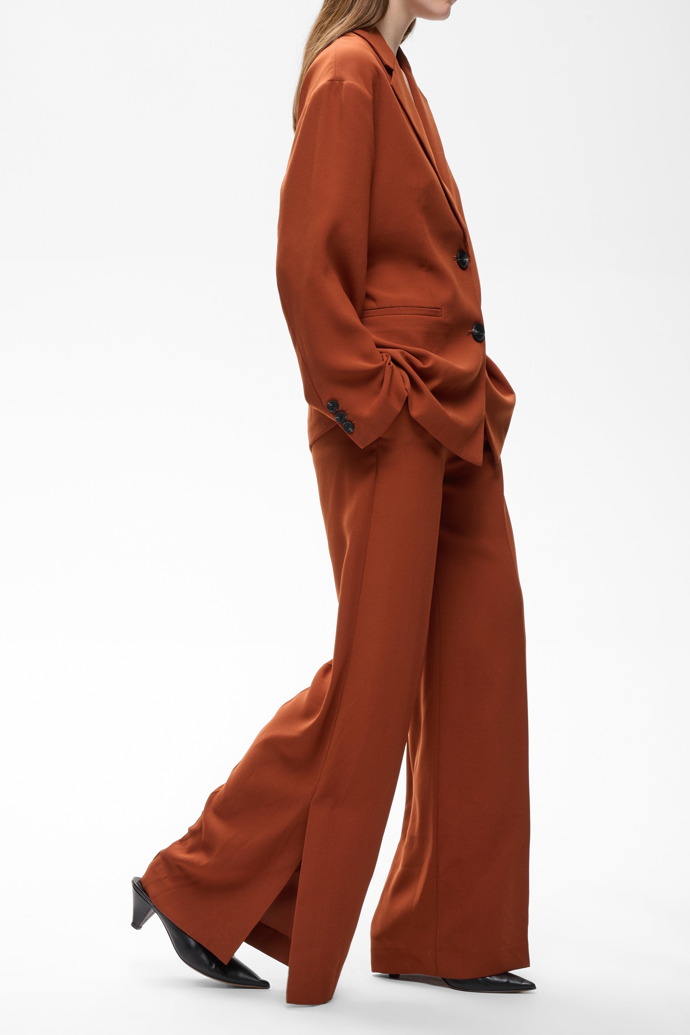InWear- Briez Slit Pant in  Brandy Brown