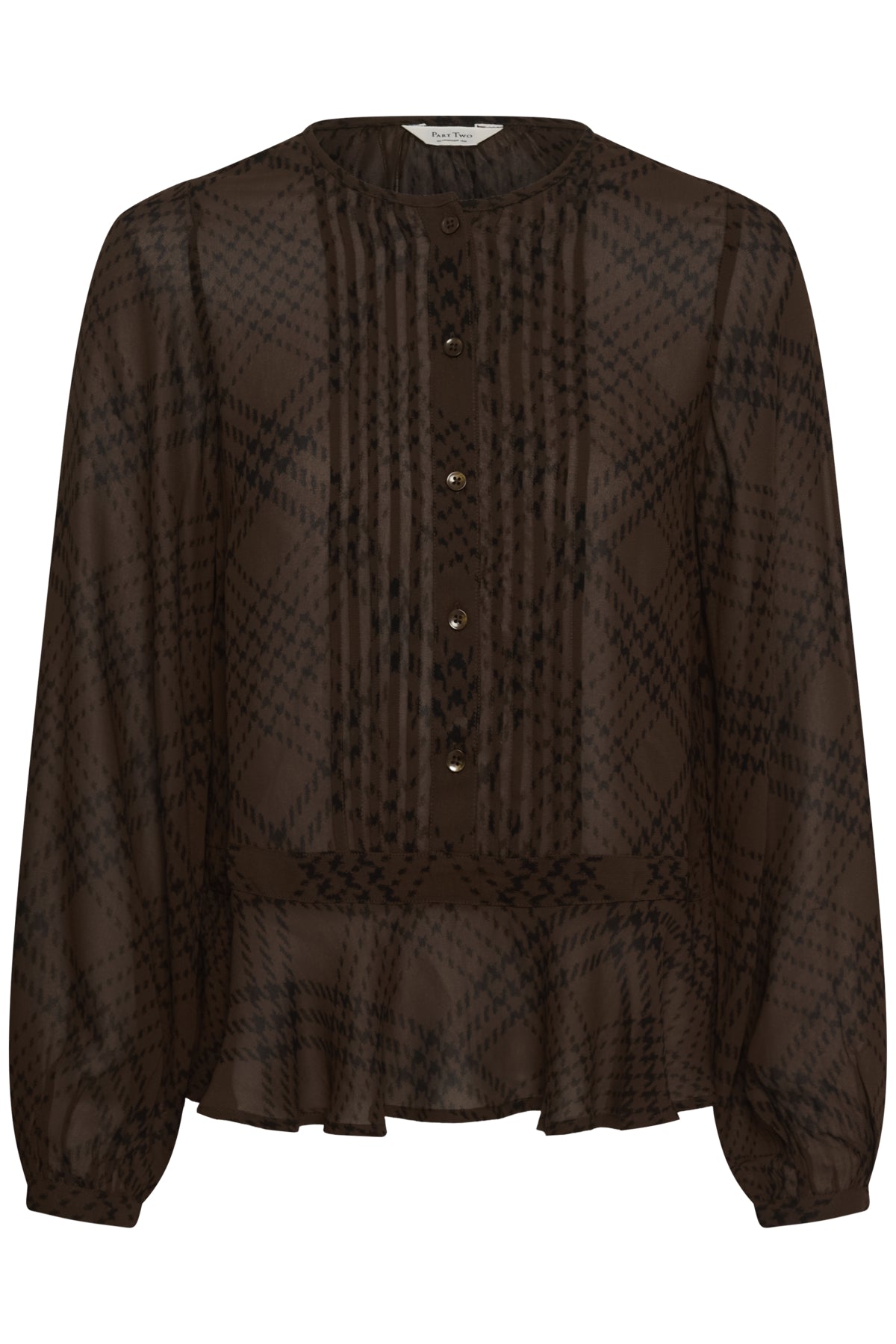 Part Two- Cantaline Blouse in Brown Check Print