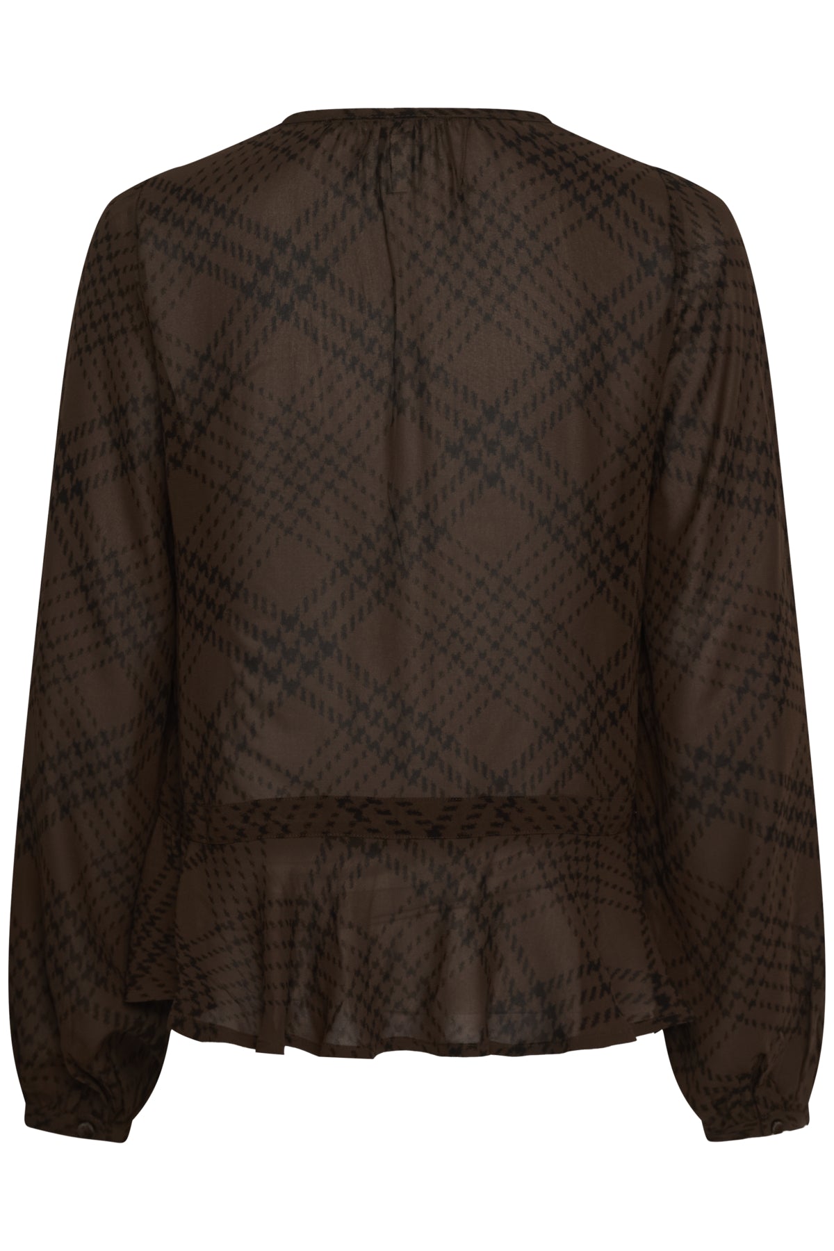 Part Two- Cantaline Blouse in Brown Check Print