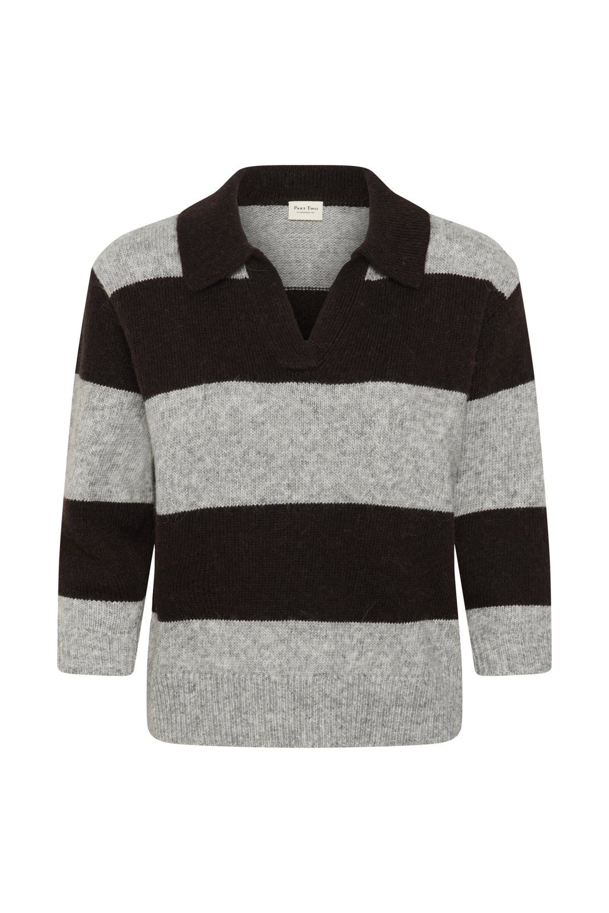 Part Two- Charlott Striped Pullover in Mole