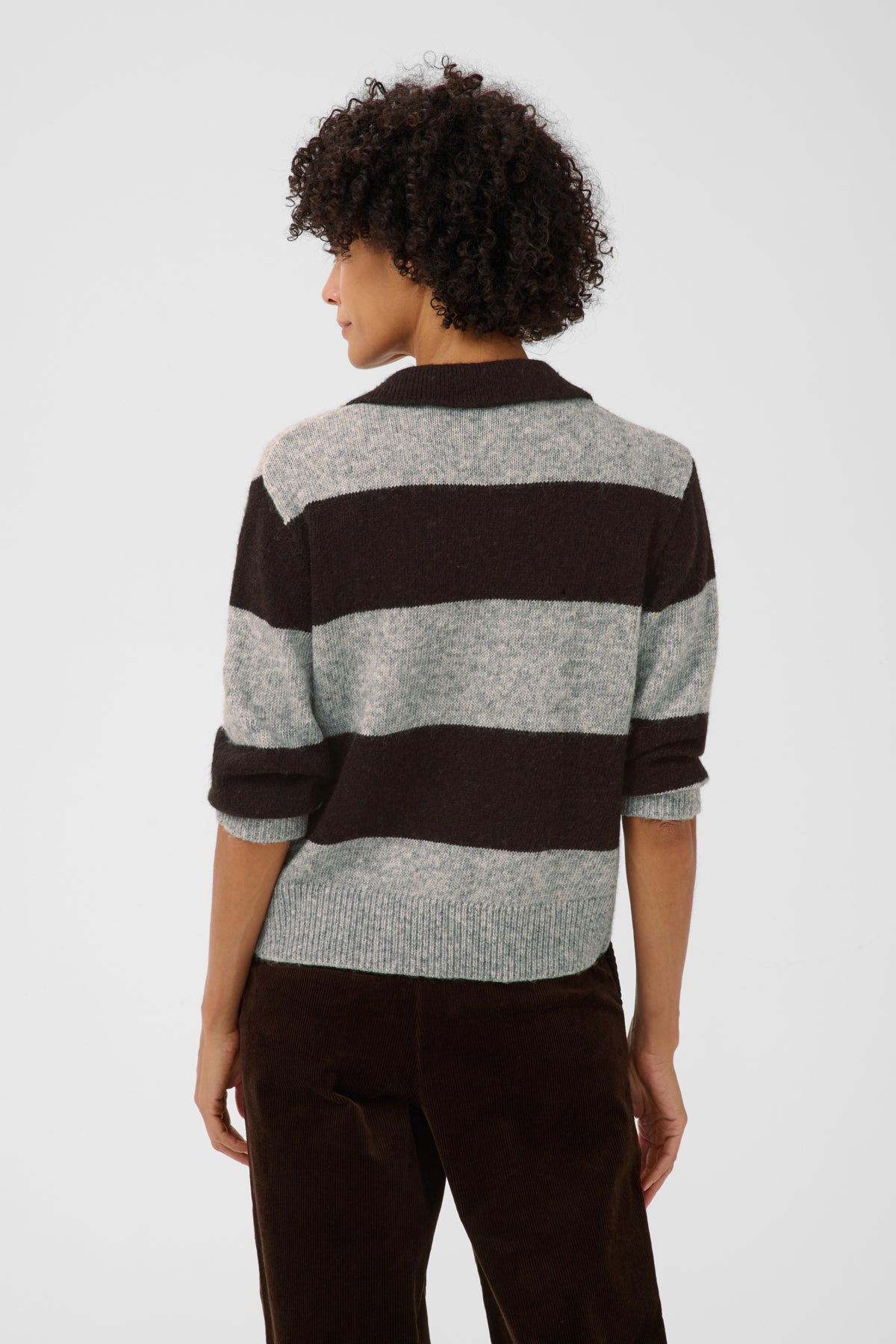 Part Two- Charlott Striped Pullover in Mole