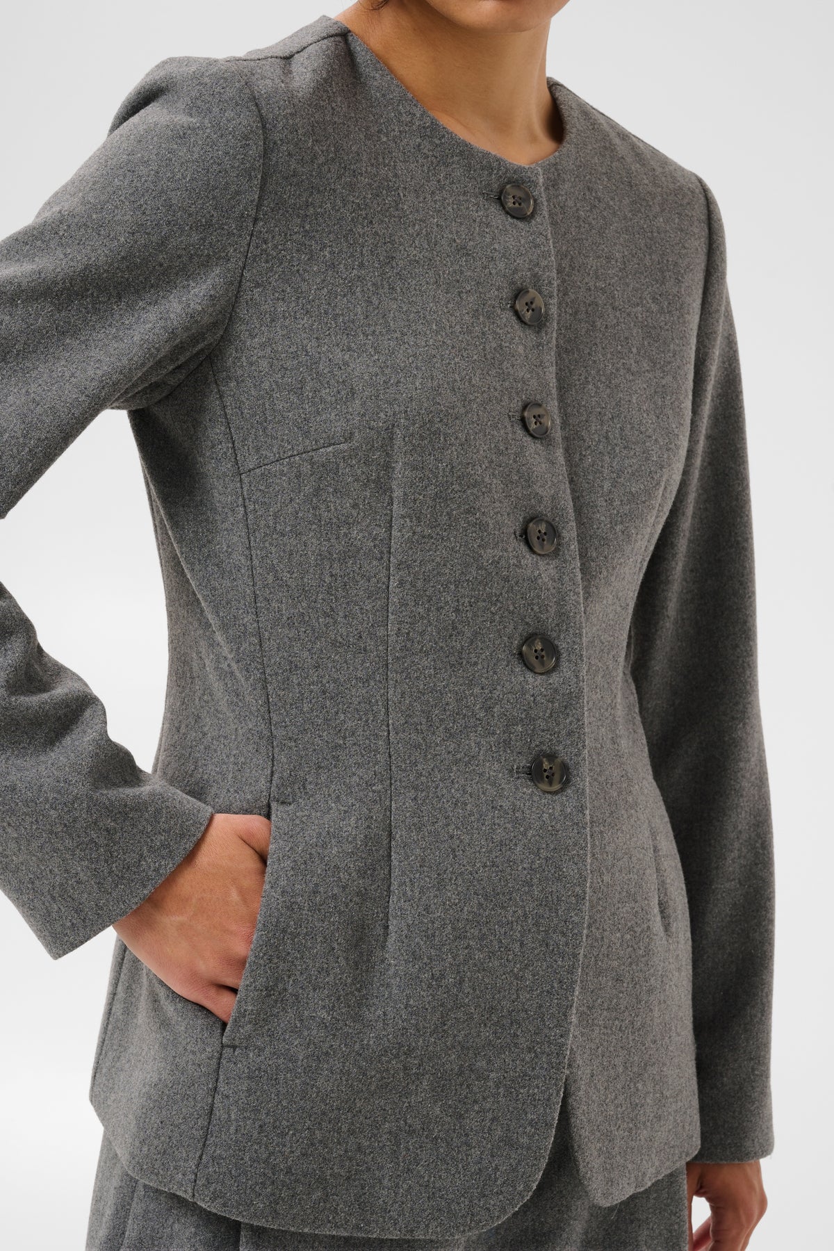 Part Two- Celinn Blazer in Medium Grey Melange