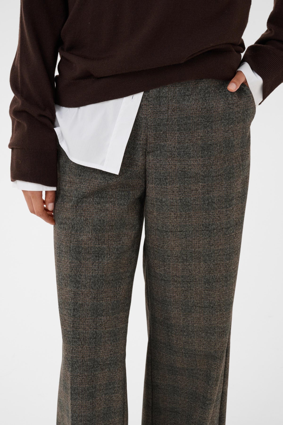 Part Two- Ninni Wide Trousers in Black Check