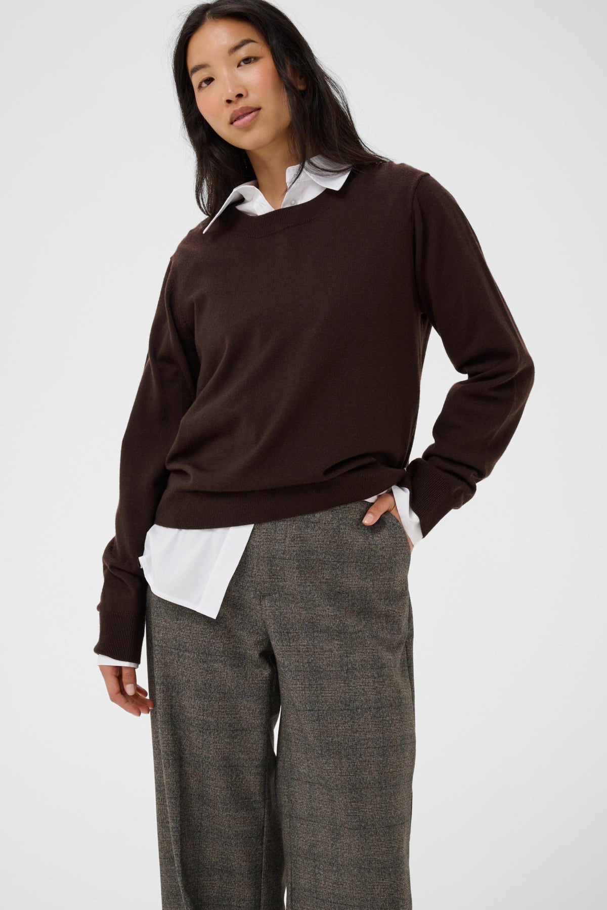 Part Two- Ninni Wide Trousers in Black Check