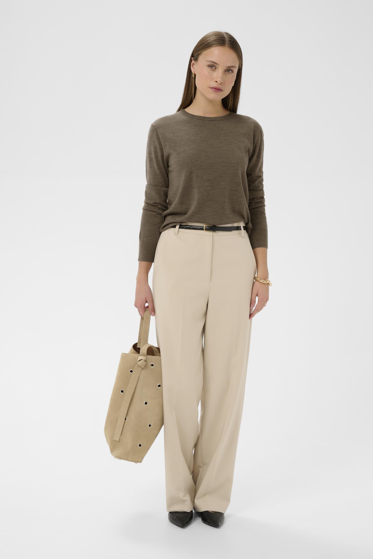 Soaked In Luxury- Molini Wool Studio Pullover in Walnut