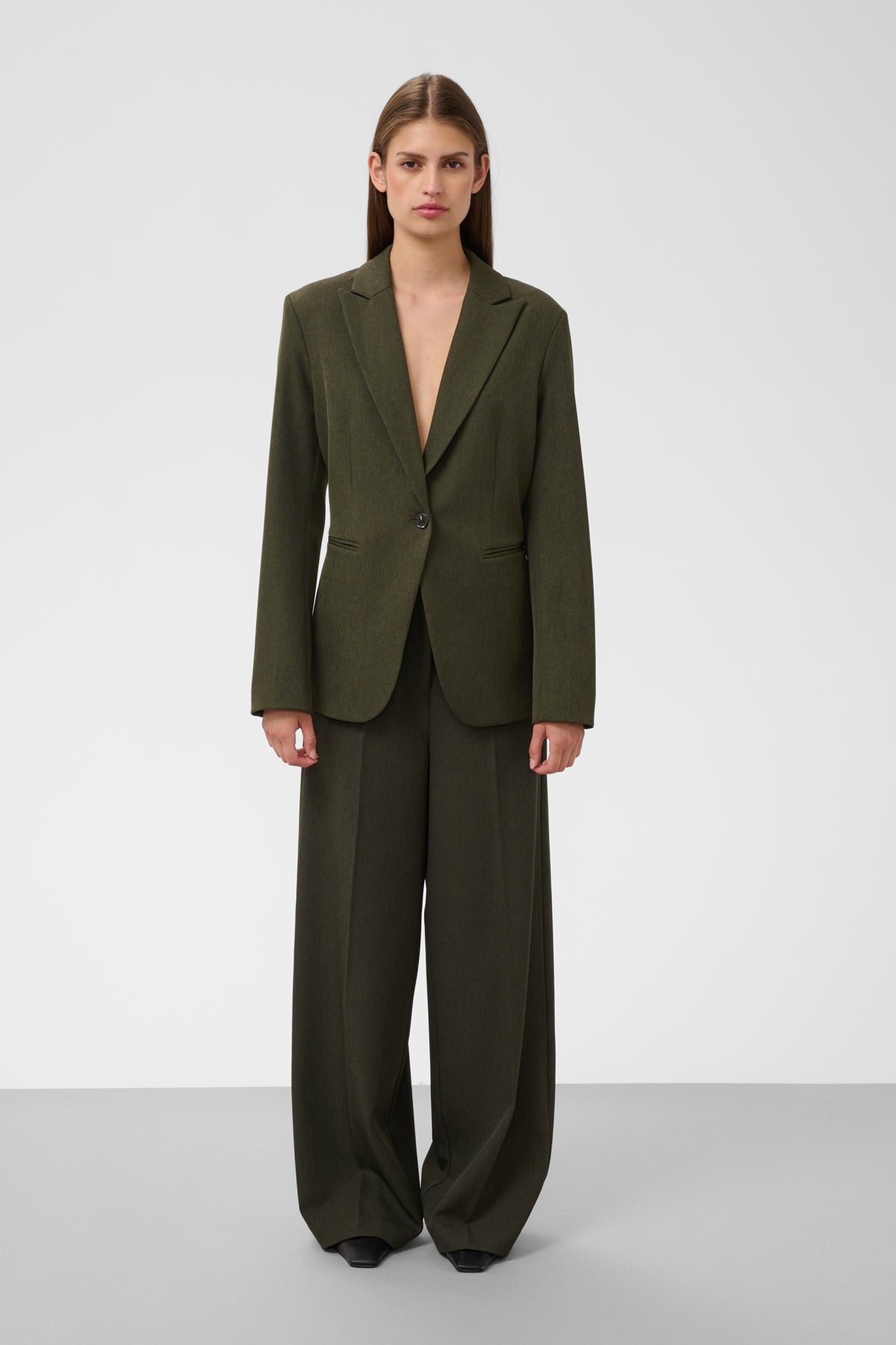 Soaked In Luxury- Lilu Corinne Short Blazer in Rosin Melange