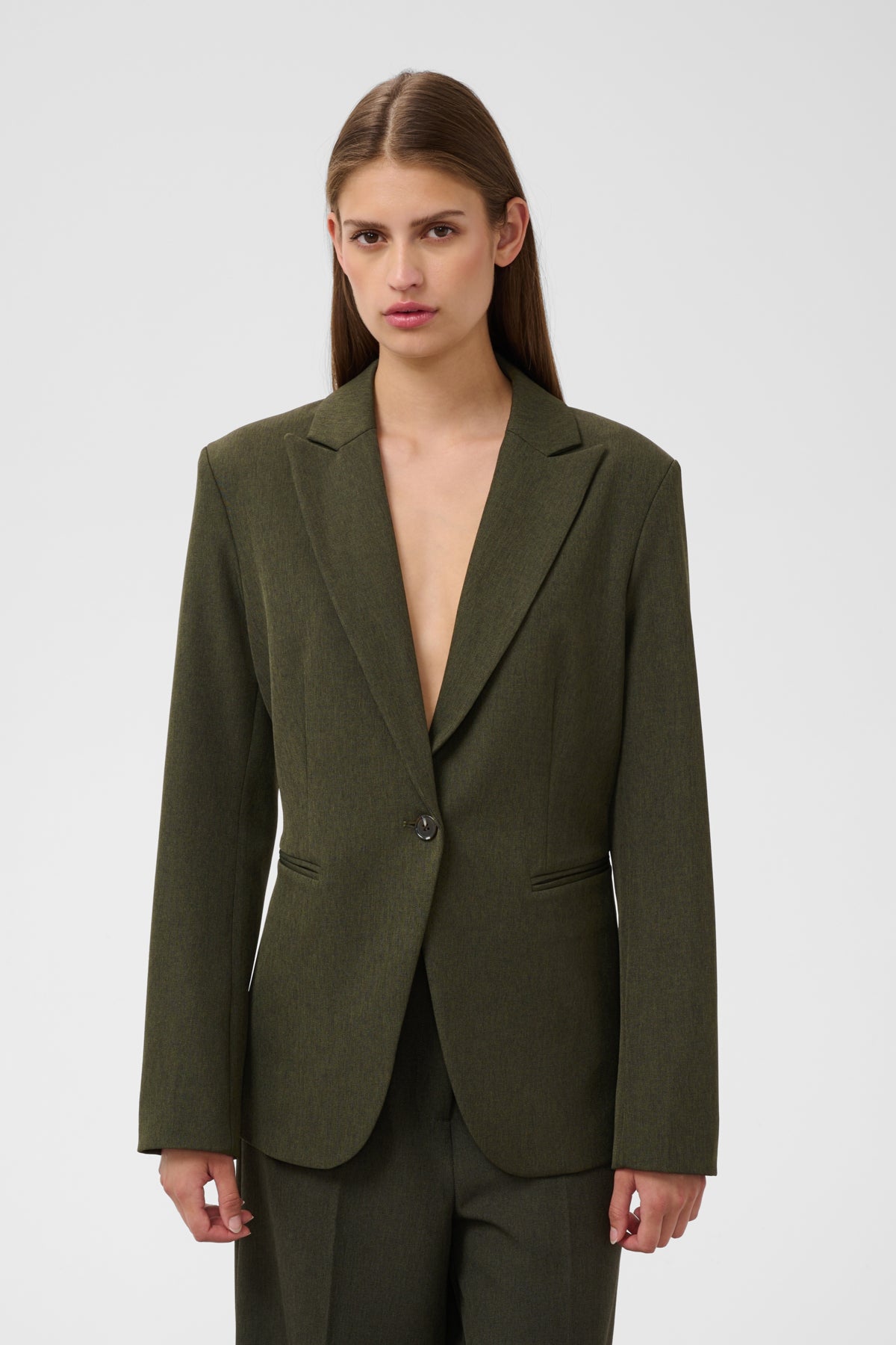 Soaked In Luxury- Lilu Corinne Short Blazer in Rosin Melange