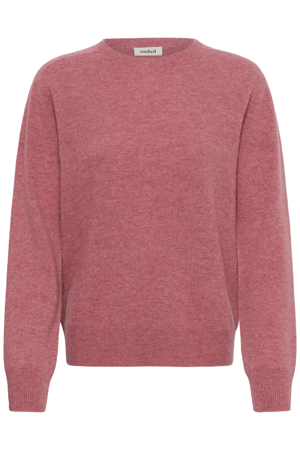 Soaked In Luxury- Sida Crewneck Wool Sweater in Mauvewood Melange