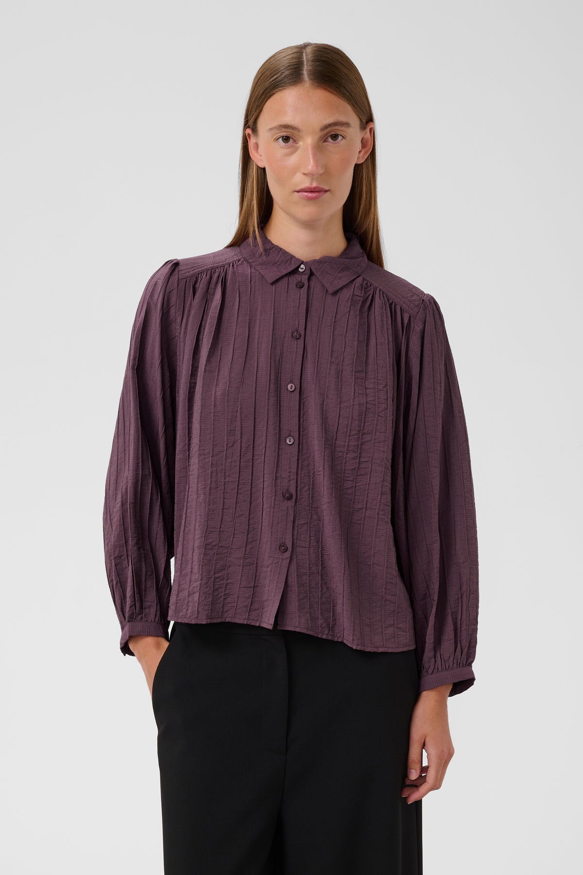 Soaked In Luxury- Pinatubo Blouse in Huckleberry