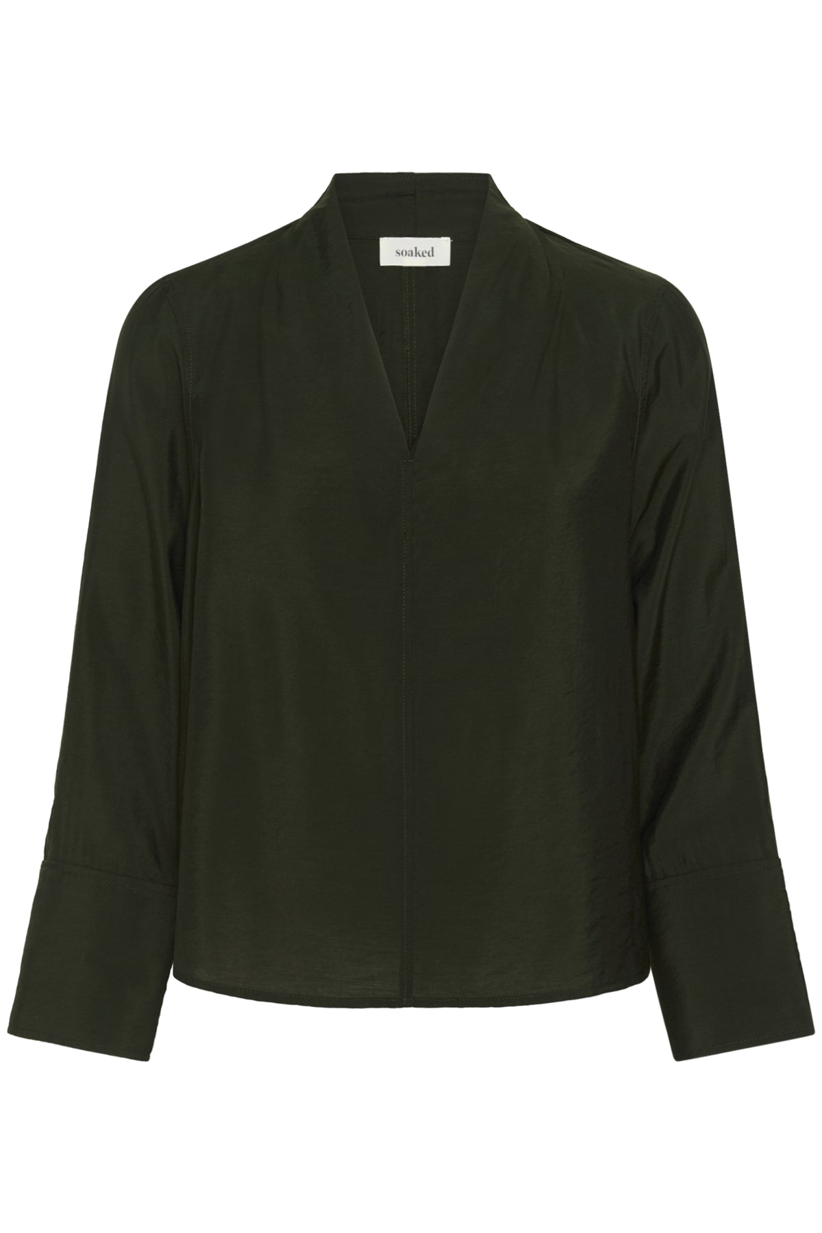 Soaked In Luxury- Leodora Merapi V-Neck Blouse in Rosin