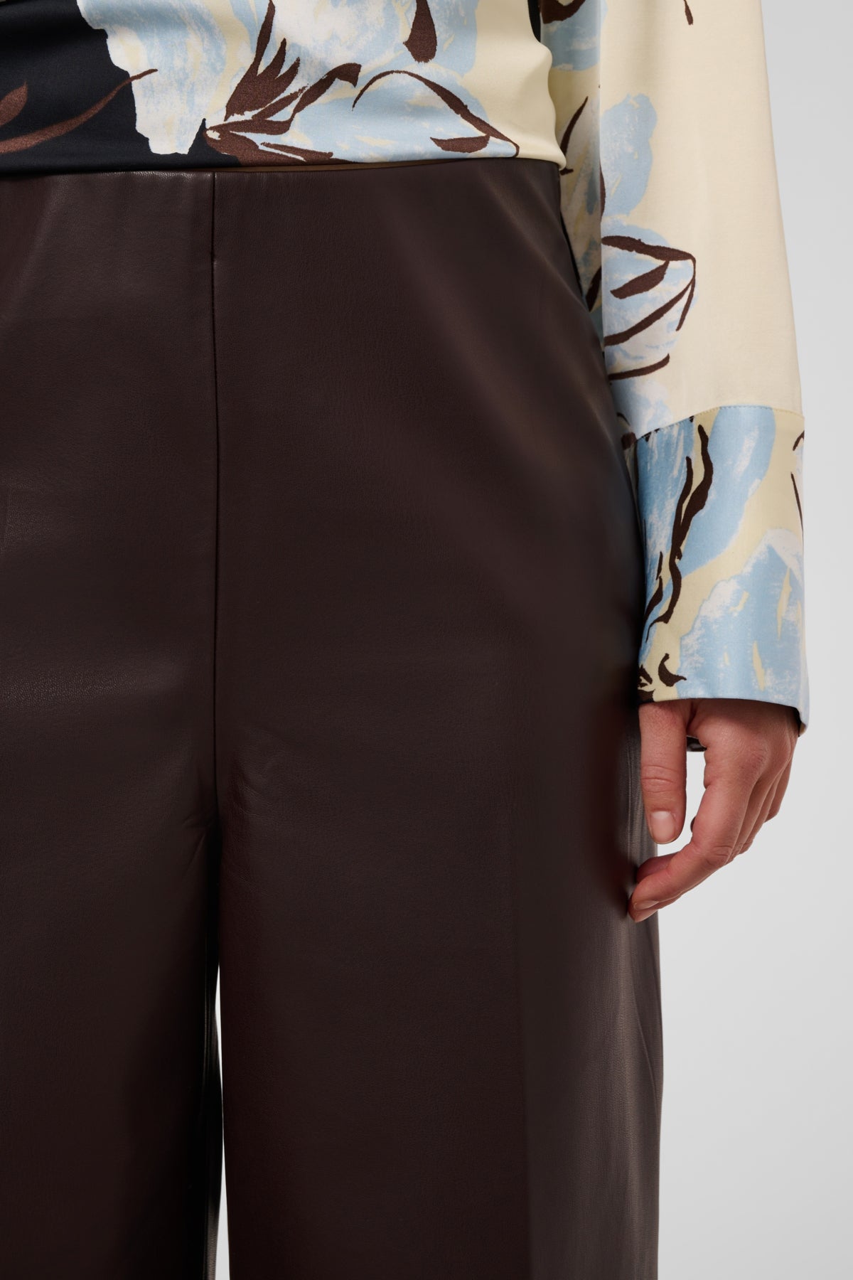 Soaked In Luxury- Kaylee Wide Trousers in Chocolate Torte