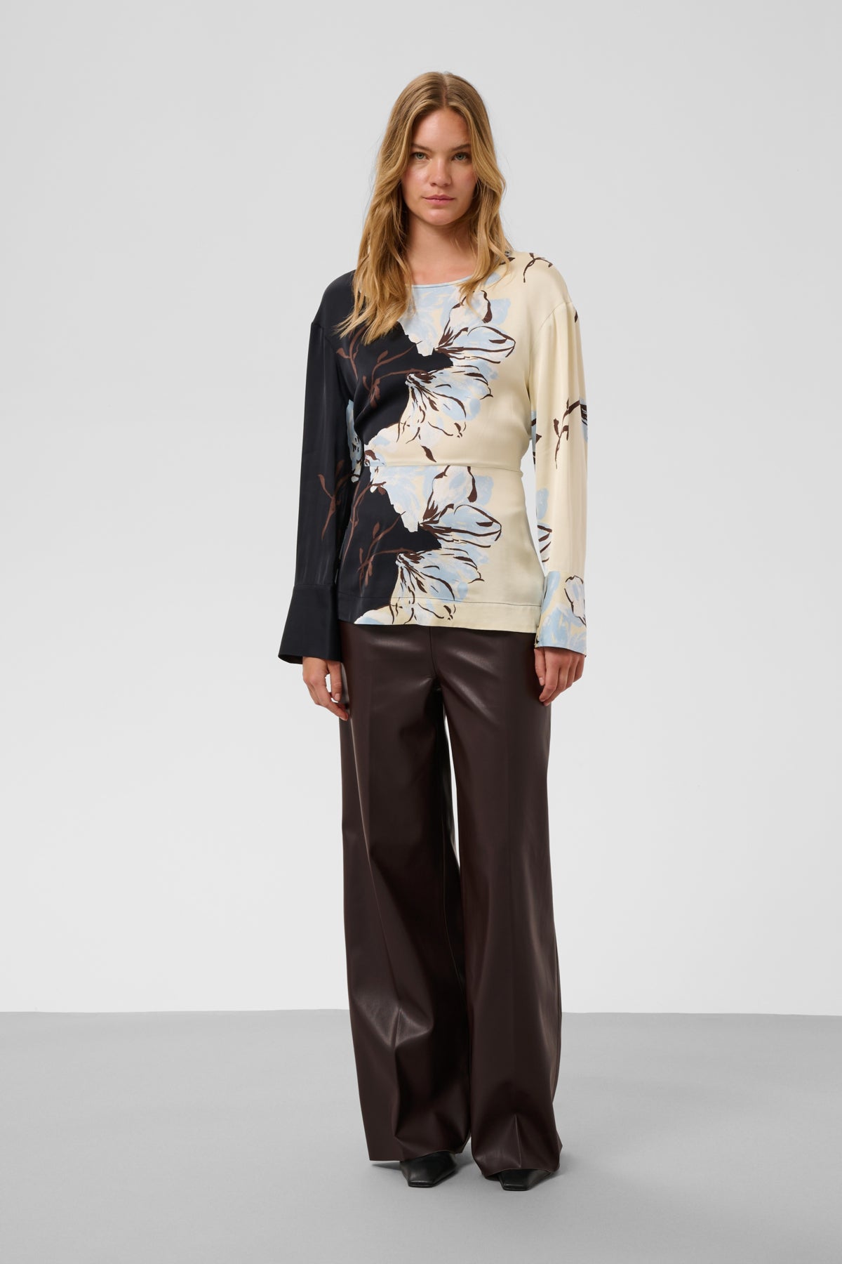 Soaked In Luxury- Kaylee Wide Trousers in Chocolate Torte