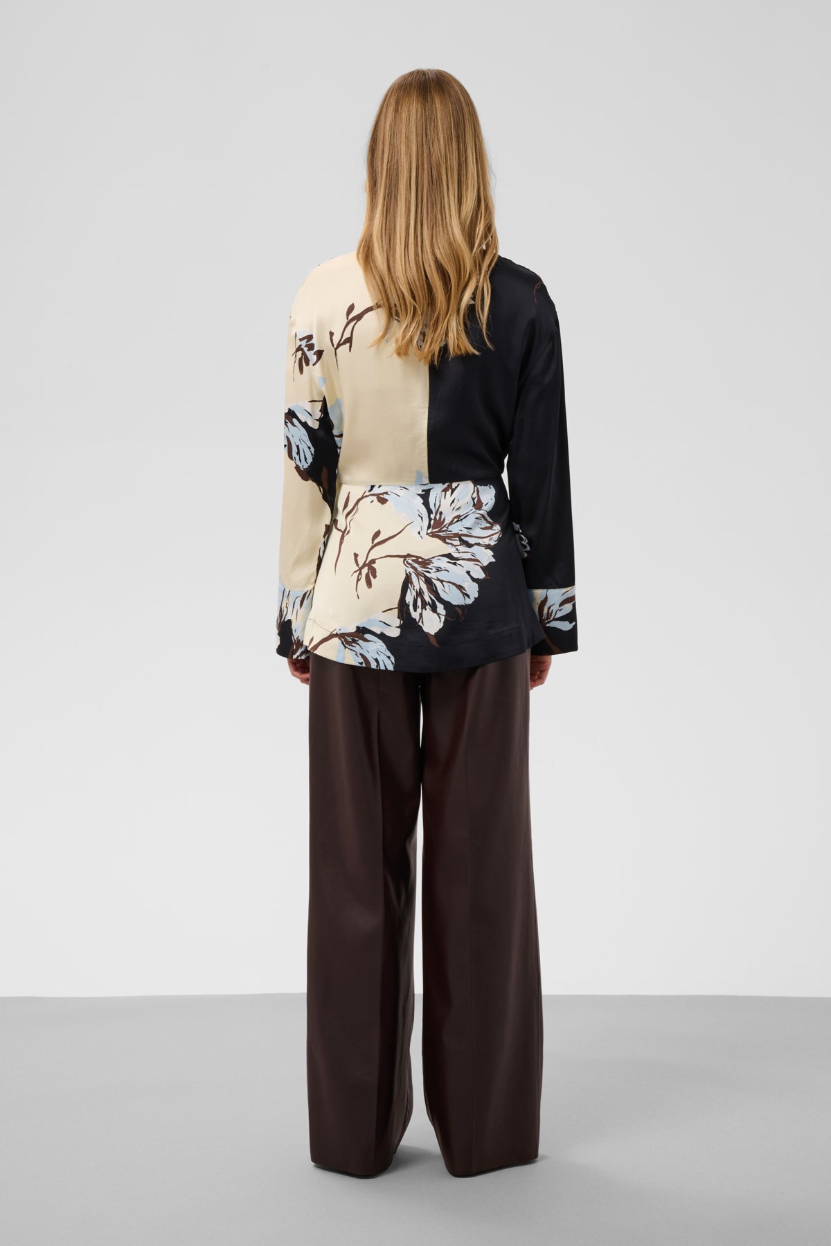 Soaked In Luxury- Kaylee Wide Trousers in Chocolate Torte