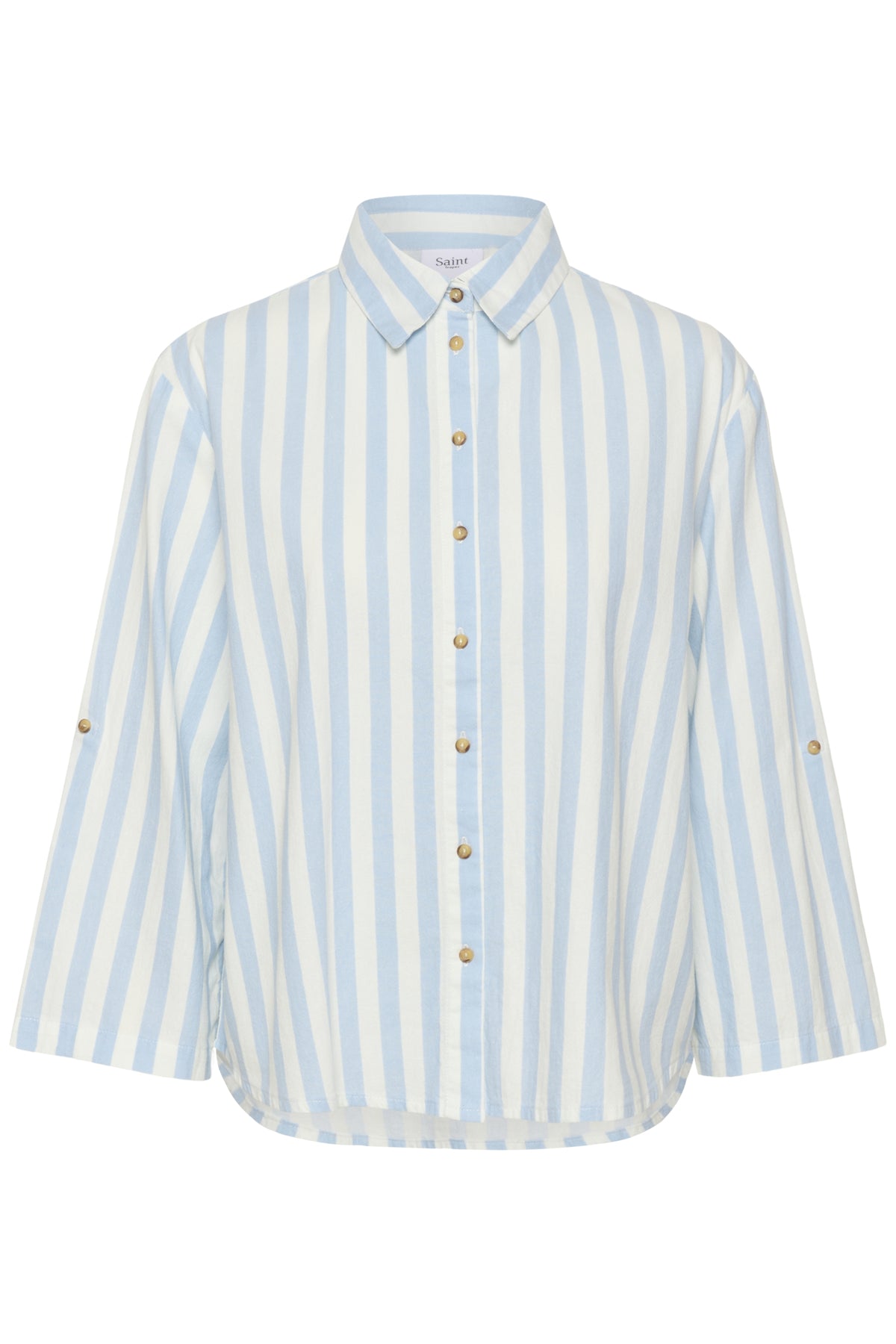 Saint Tropez- Zalinda Blouse in Skyway Ice Stripe