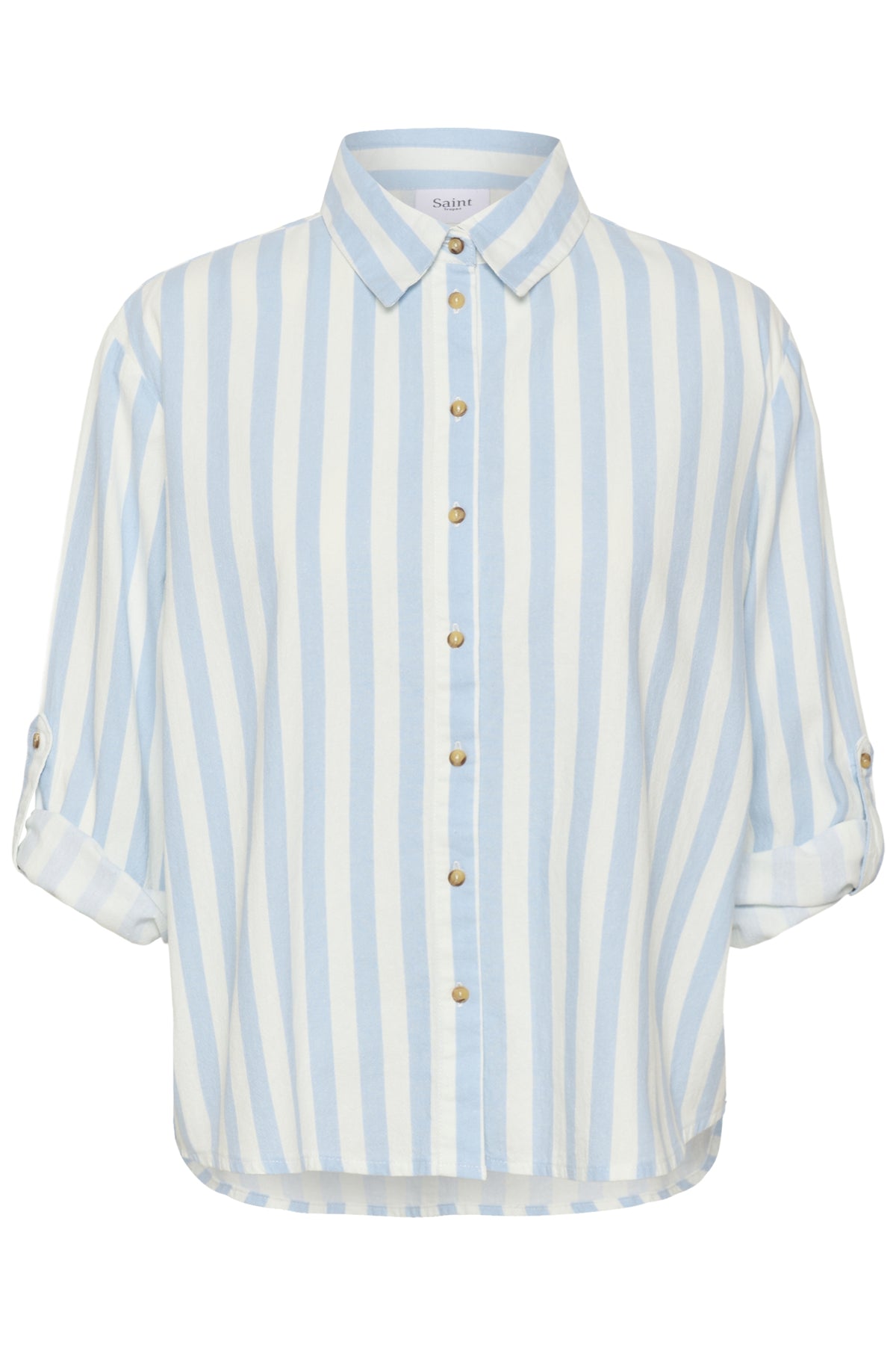 Saint Tropez- Zalinda Blouse in Skyway Ice Stripe