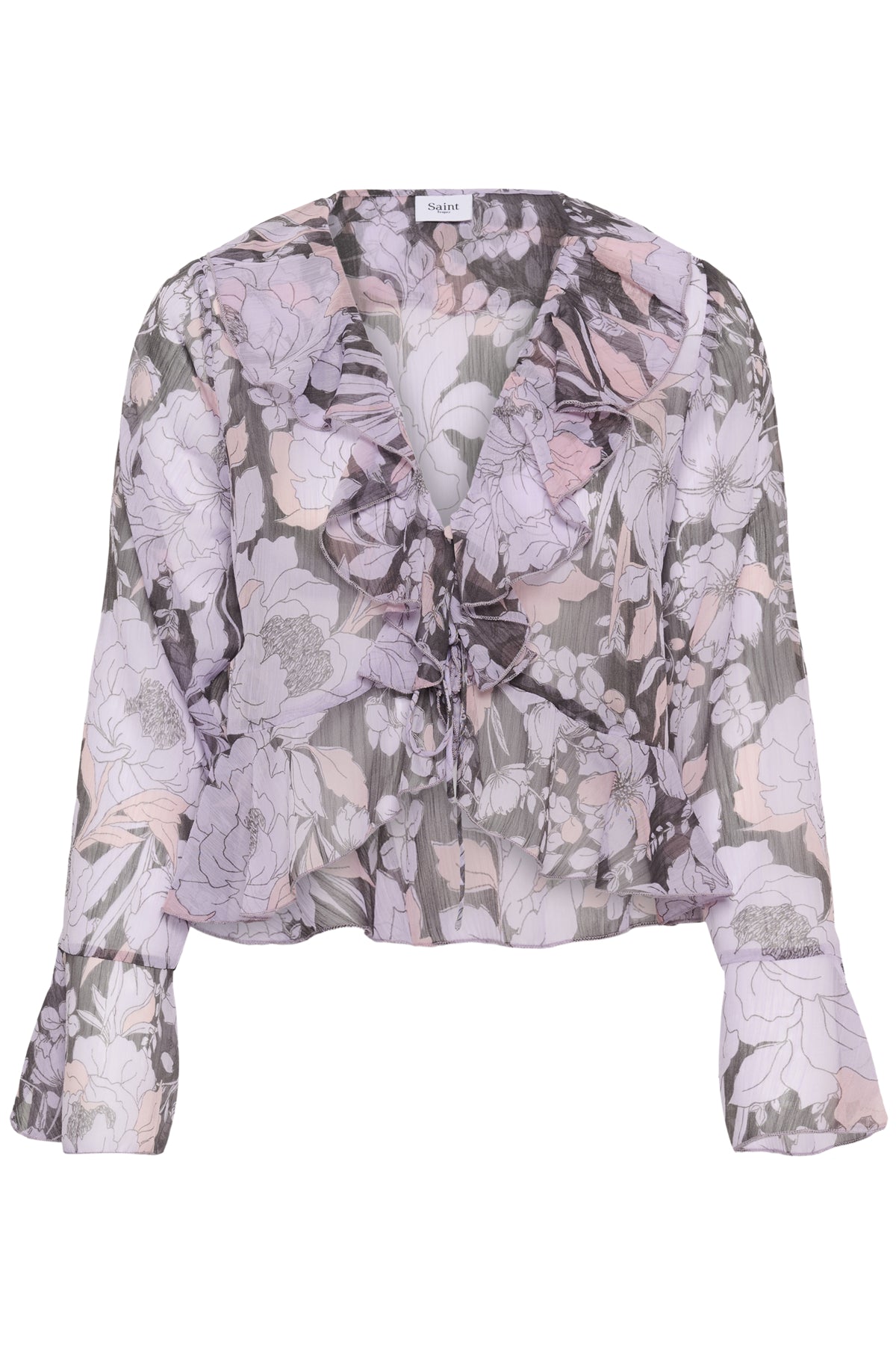 Saint Tropez- Solange Blouse in Misty Lilac Garden
