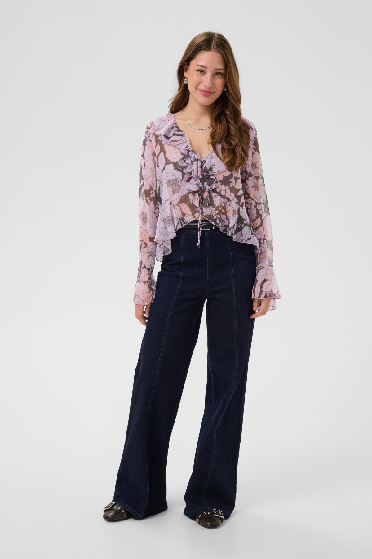Saint Tropez- Solange Blouse in Misty Lilac Garden